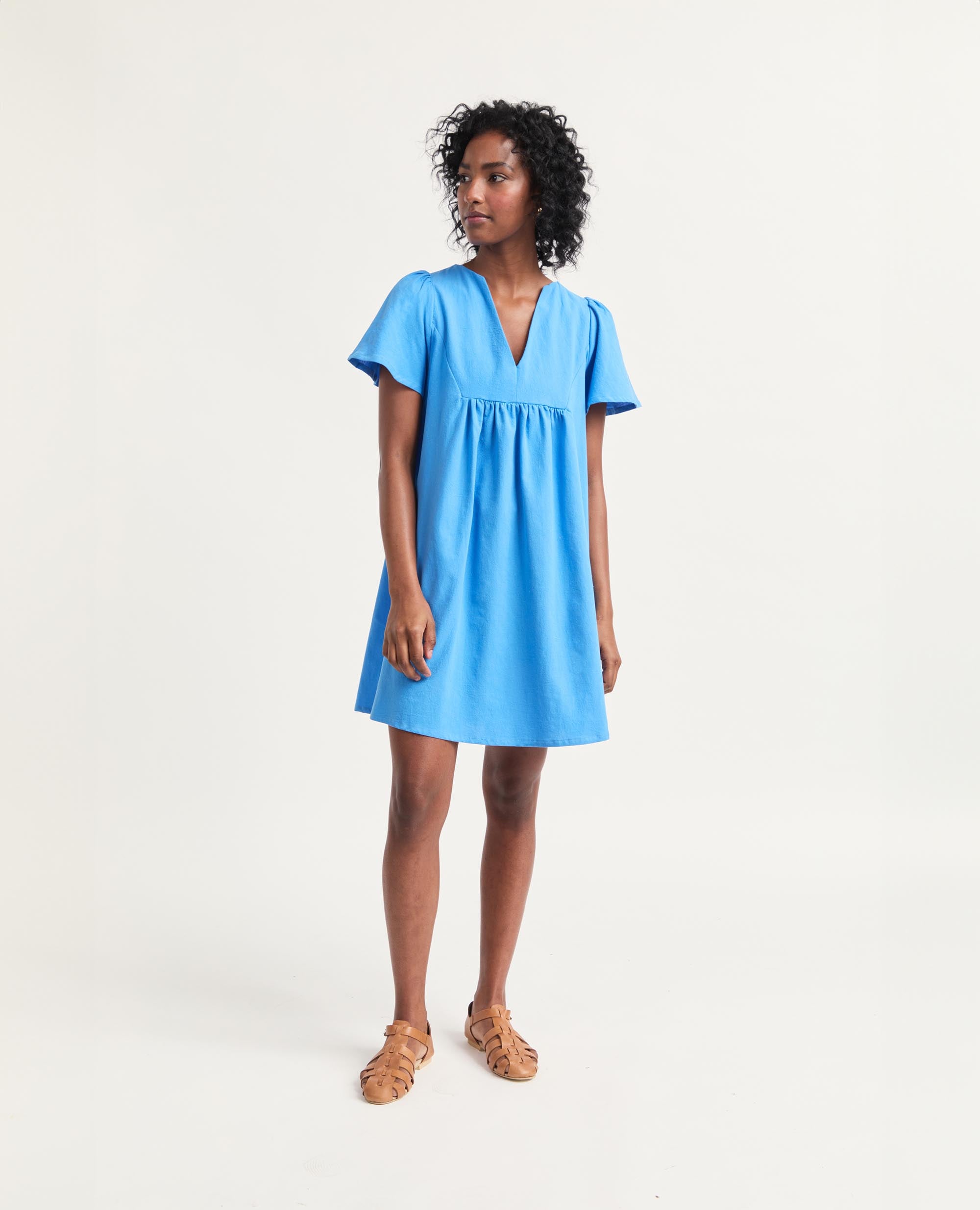 Aurora | Flutter Sleeve Dress | Skye Blue