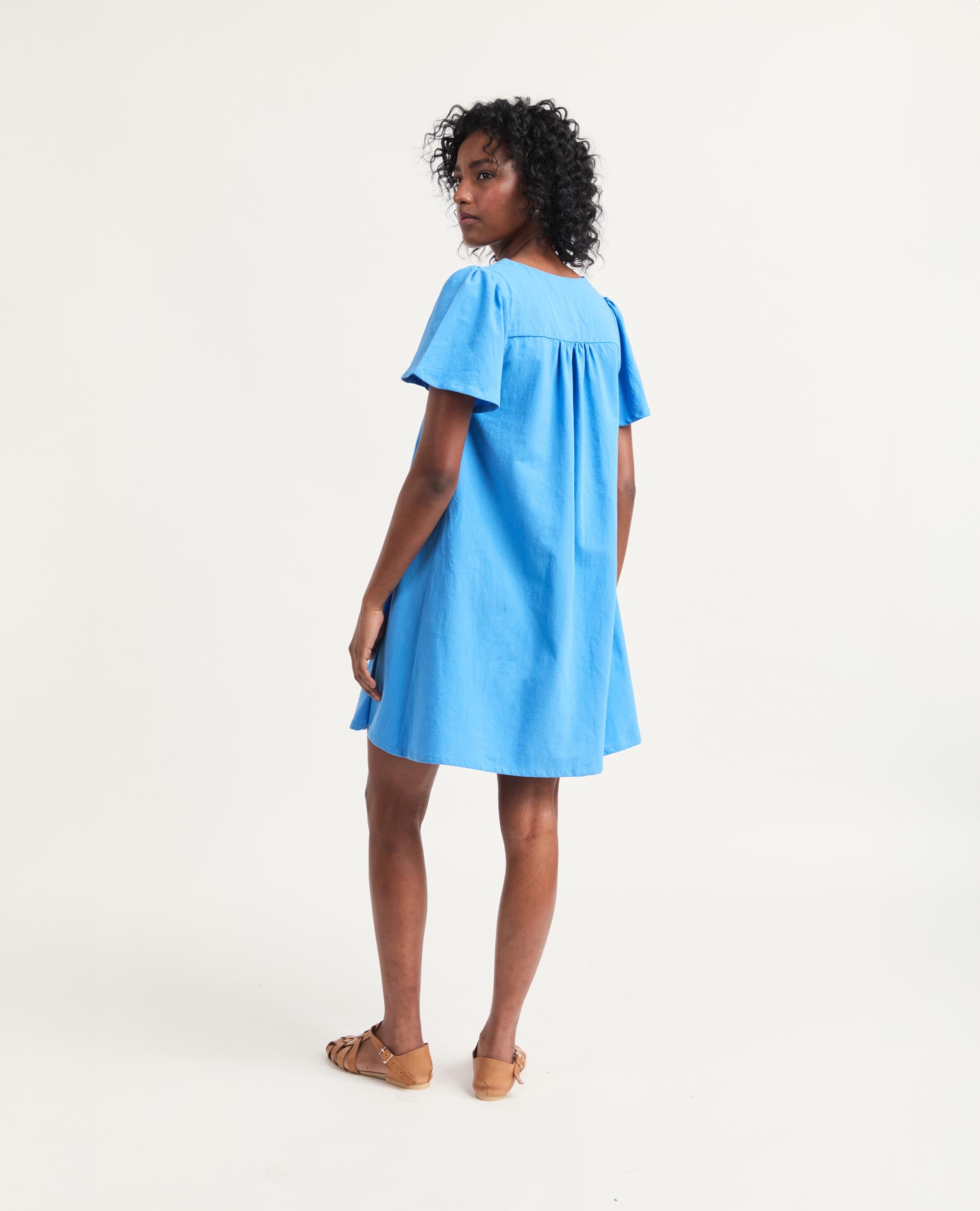 Aurora | Flutter Sleeve Dress | Skye Blue