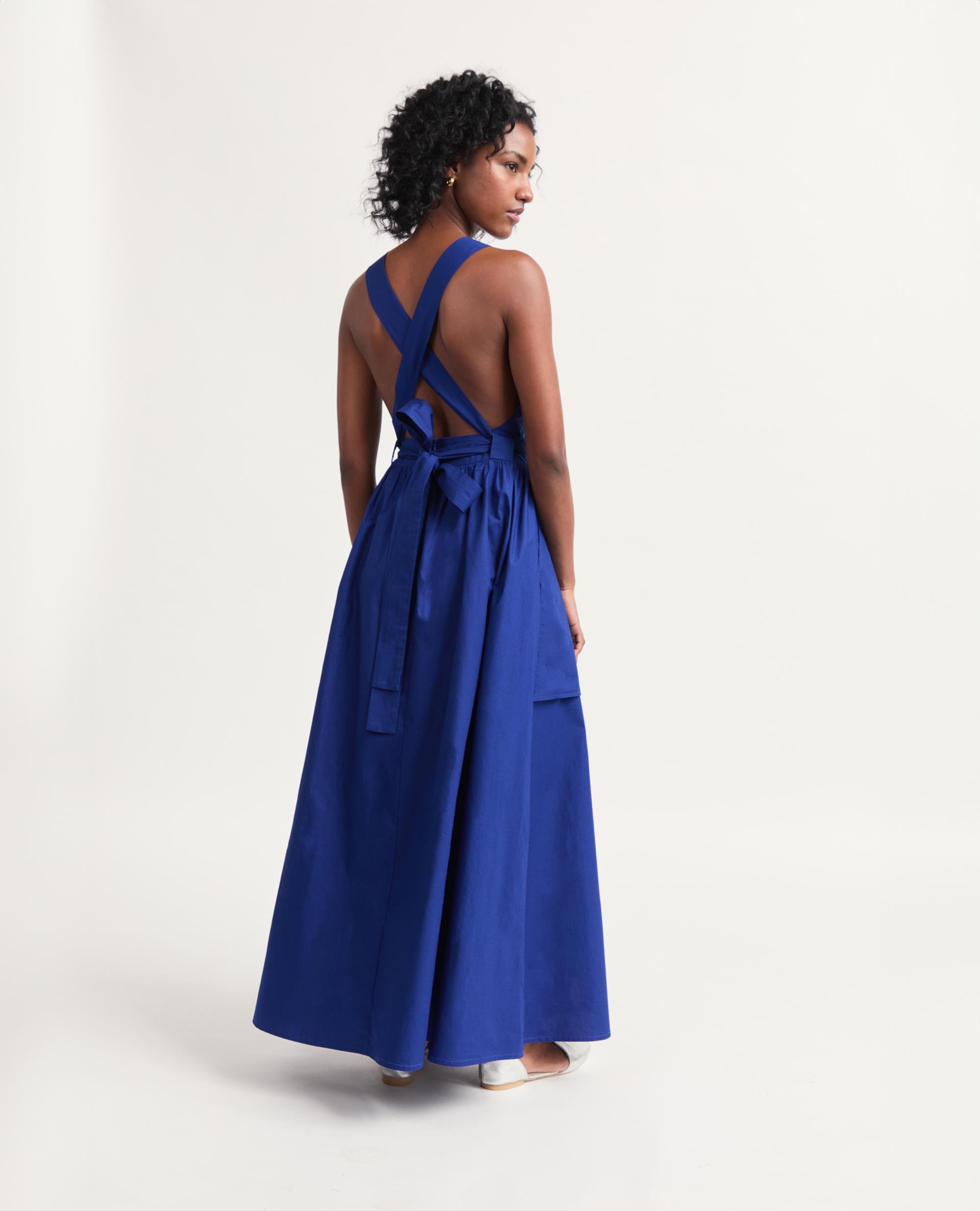 Sebastine | Three Way Tie Maxi Dress | Cobalt