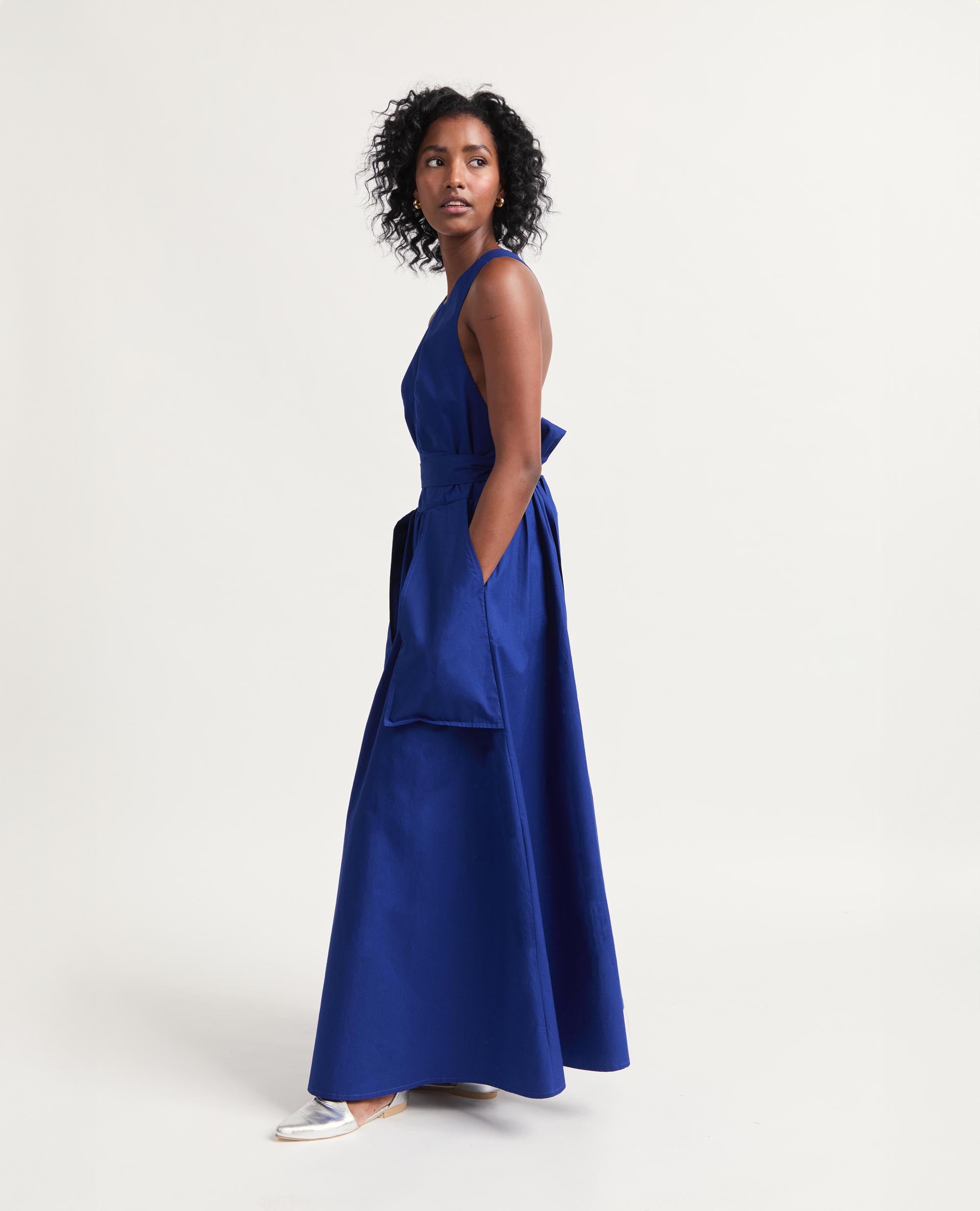 Sebastine | Three Way Tie Maxi Dress | Cobalt