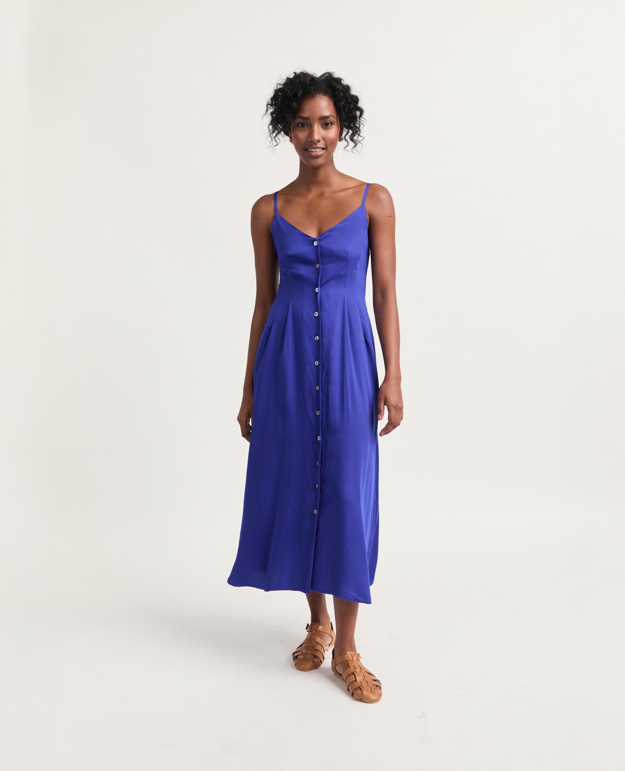 Ione | A-Line Dress | Cobalt