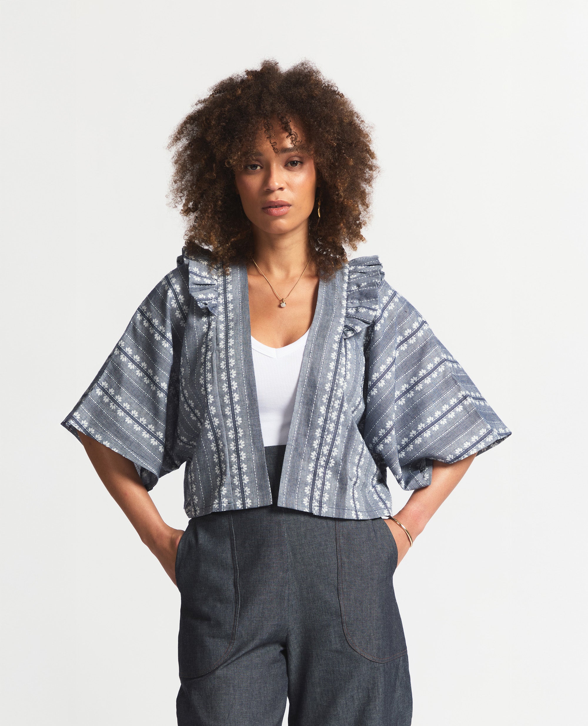 Karien | Summer Jacket | Navy Flower