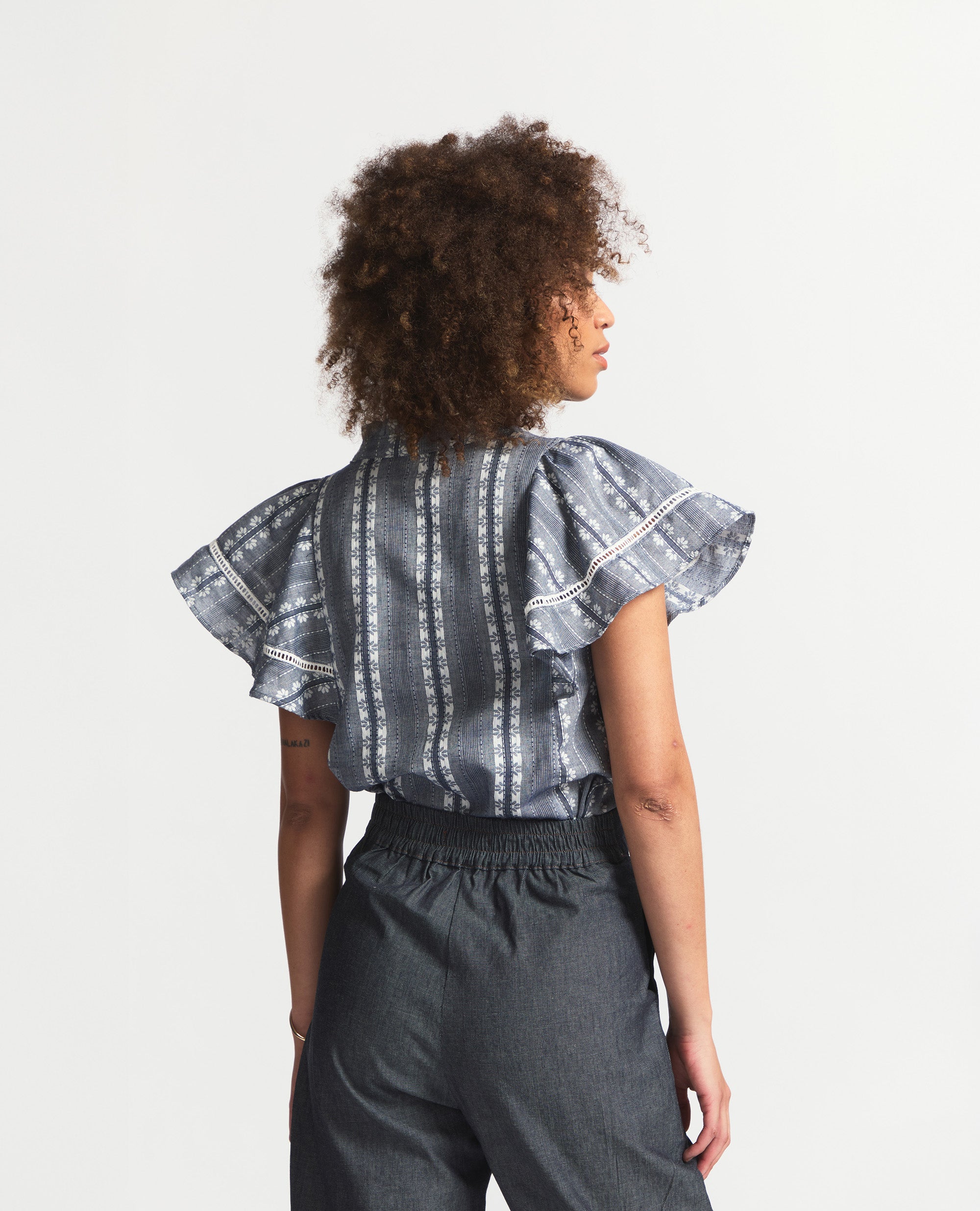 Lilia | Relaxed Blouse | Navy Flower