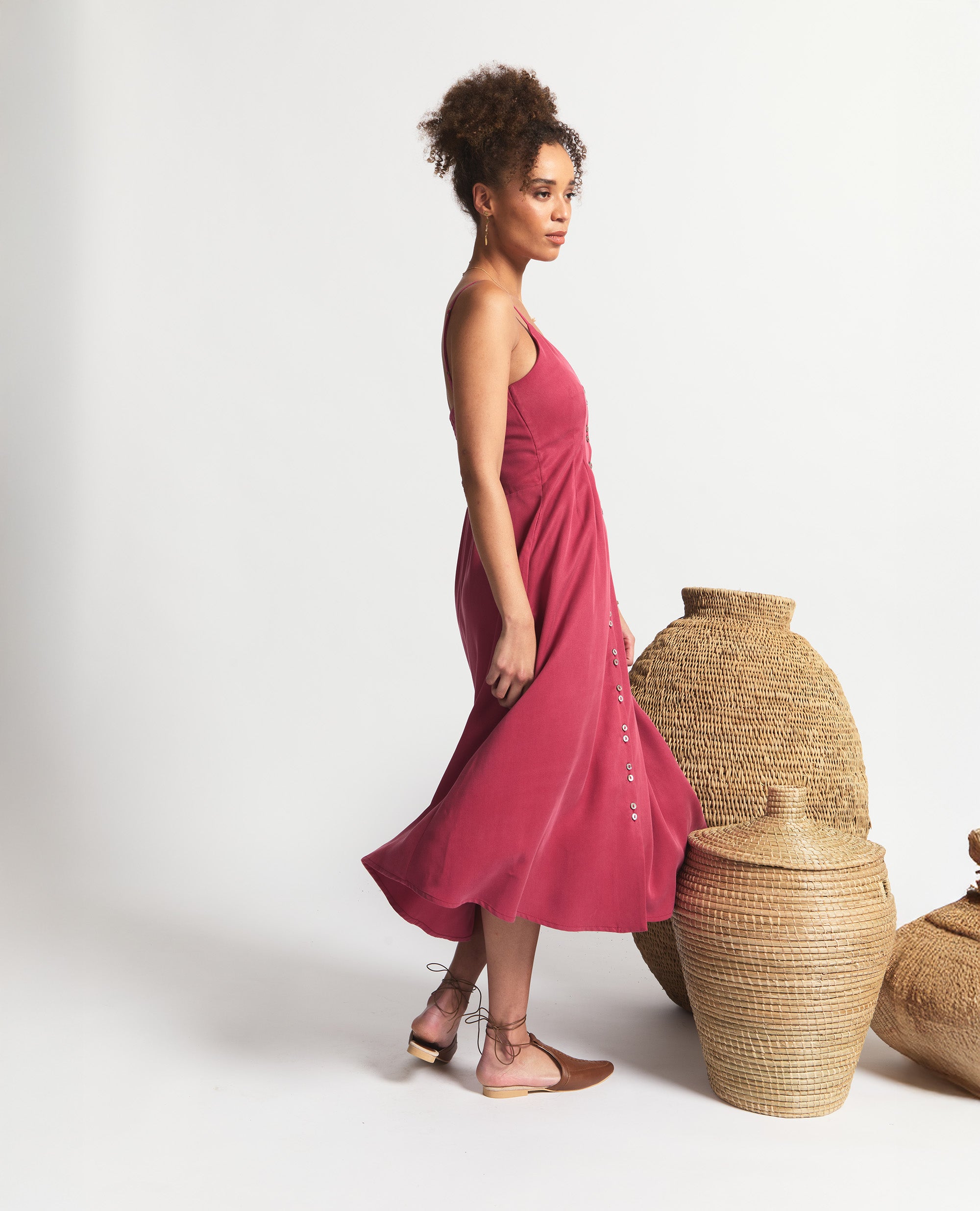 Ione | A-Line Dress | Antique Red