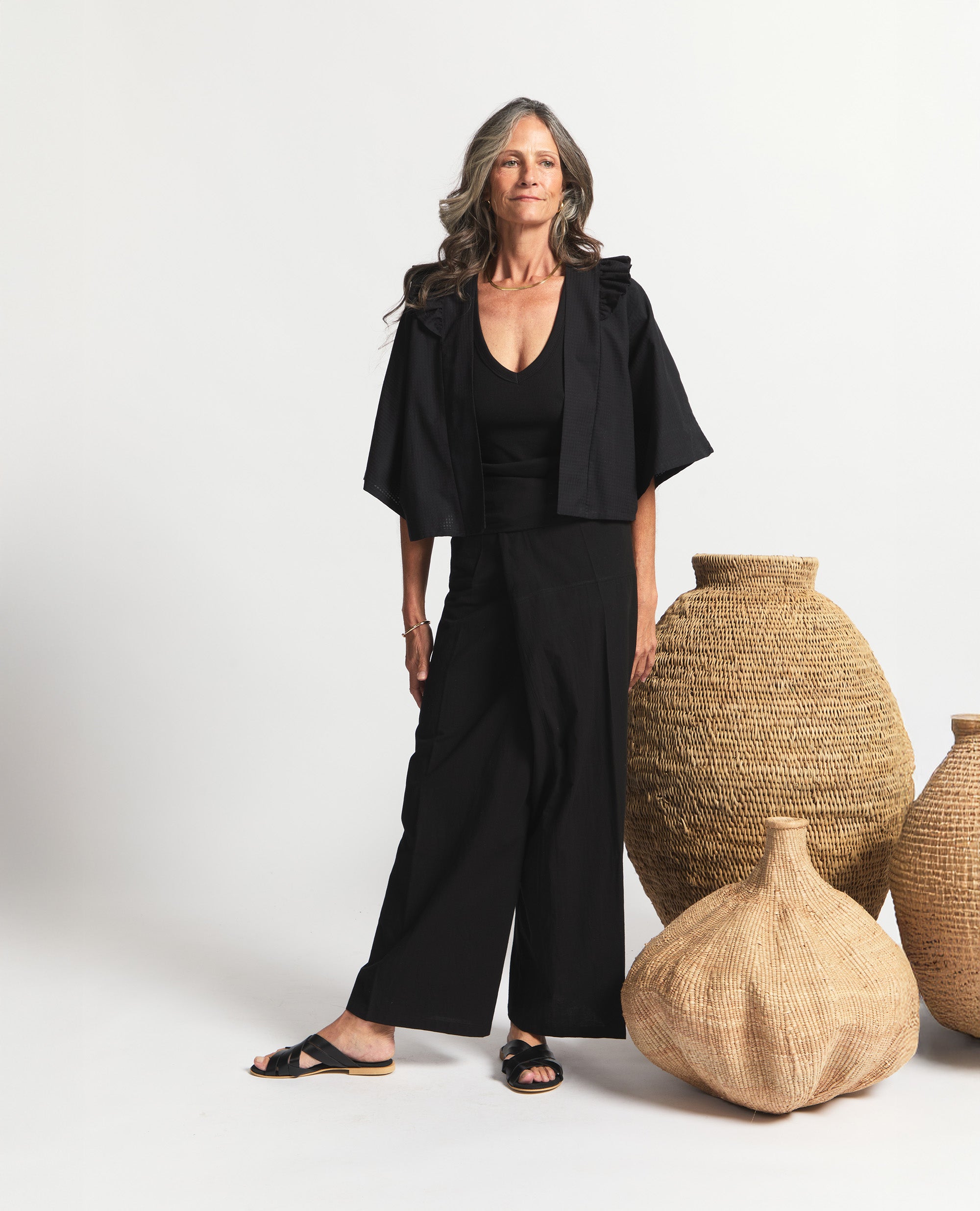 Chai | Wrap Pants | Black