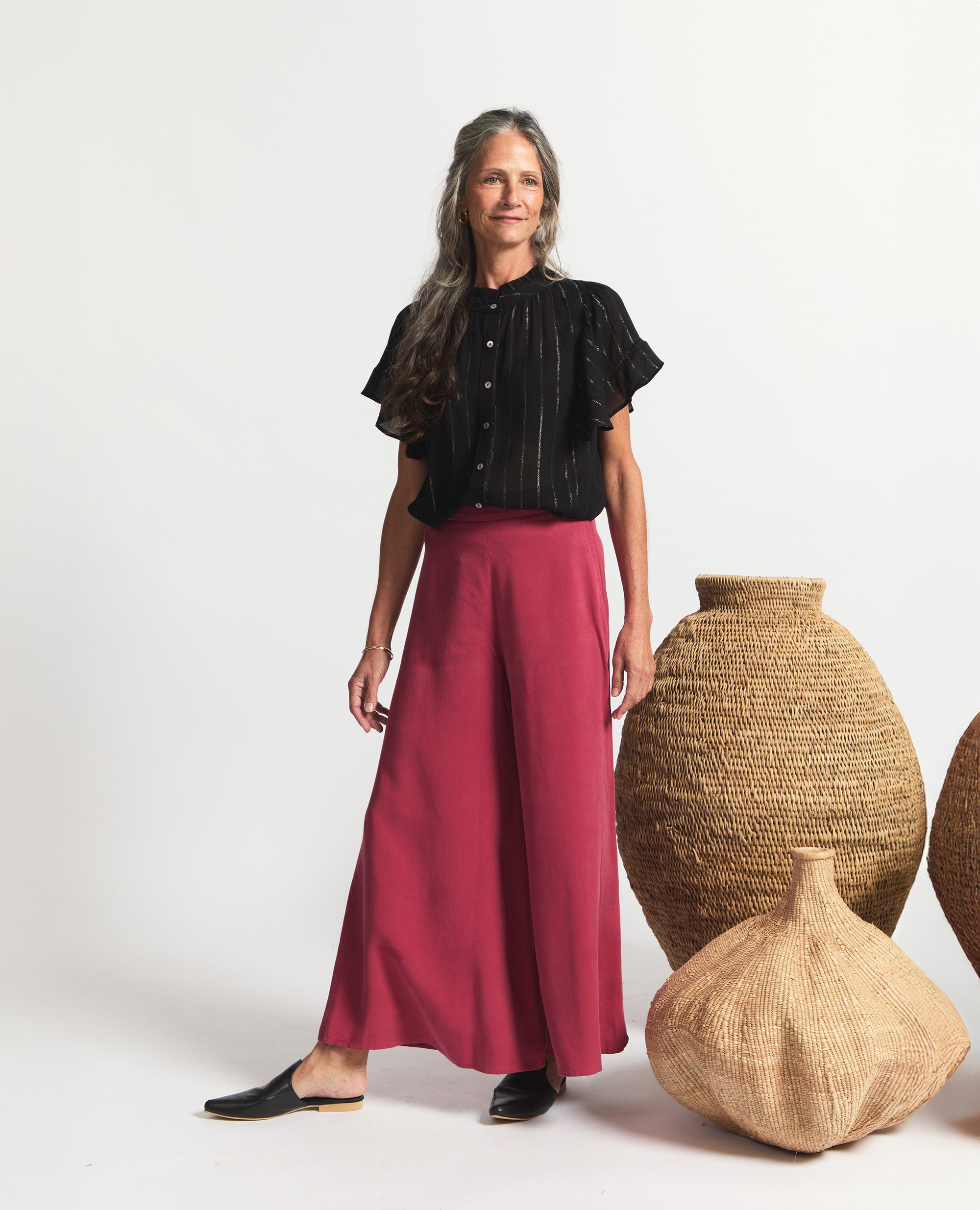 Darjeeling | Wide Leg Trouser | Antique Red
