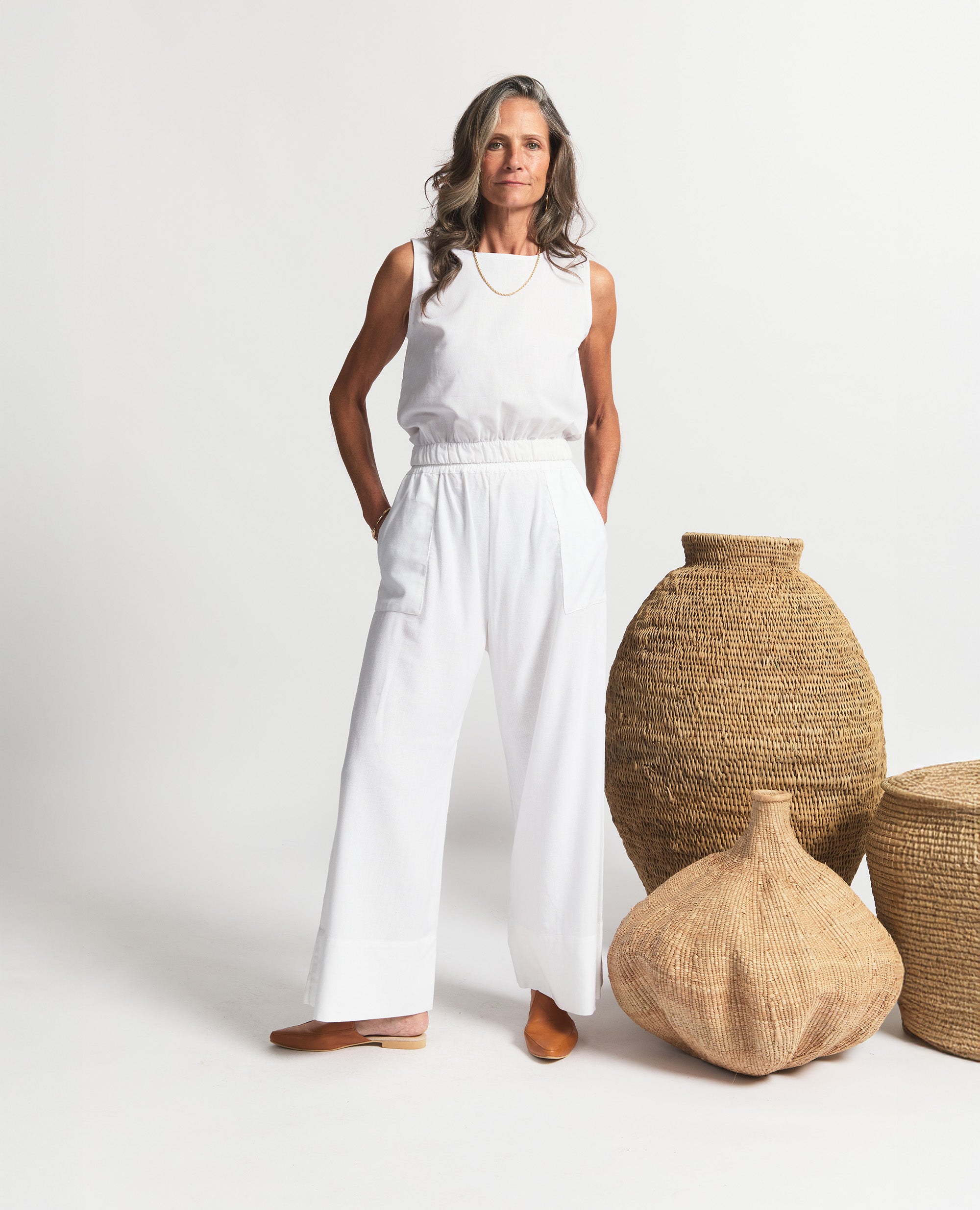 Oshun Pants | Relaxed Fit Wide Length Pants | White