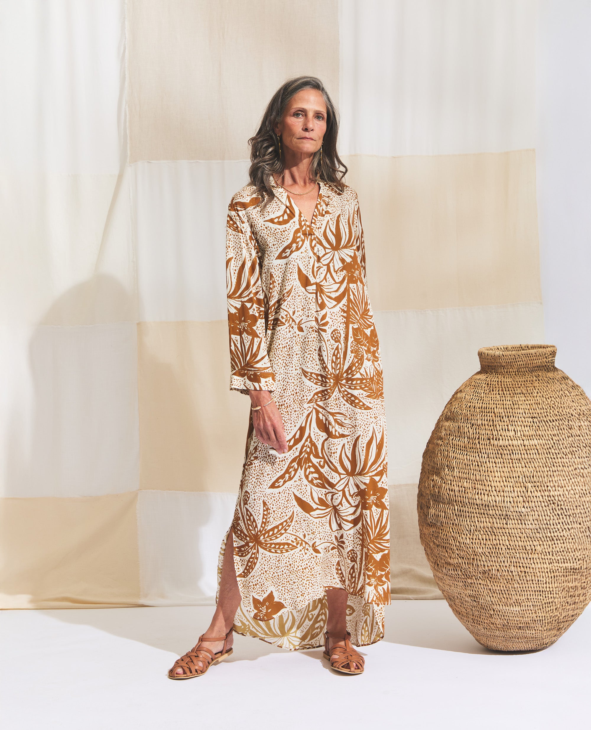 Zanzi | Ochre & Ecru Jungle Print