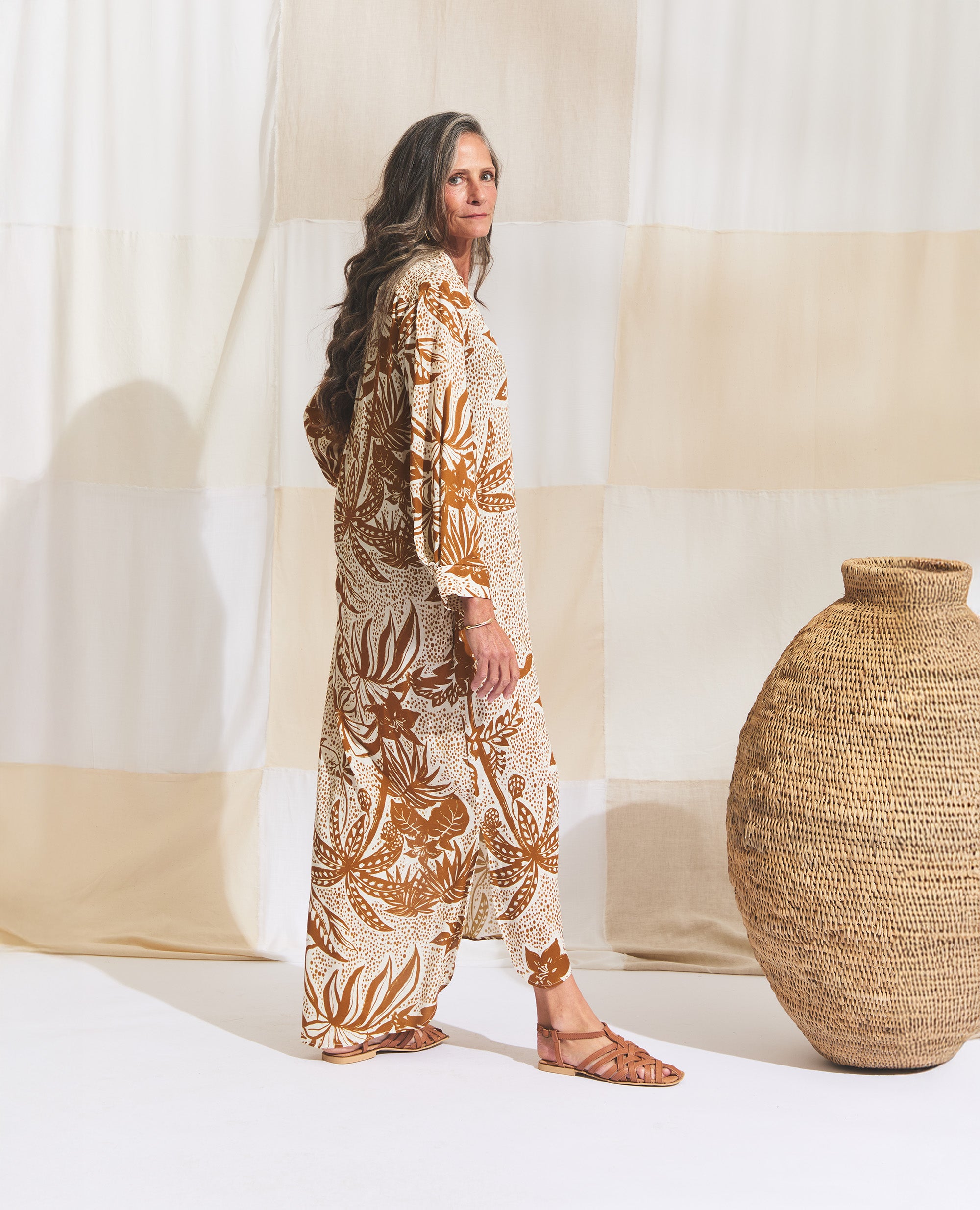 Zanzi | Ochre & Ecru Jungle Print