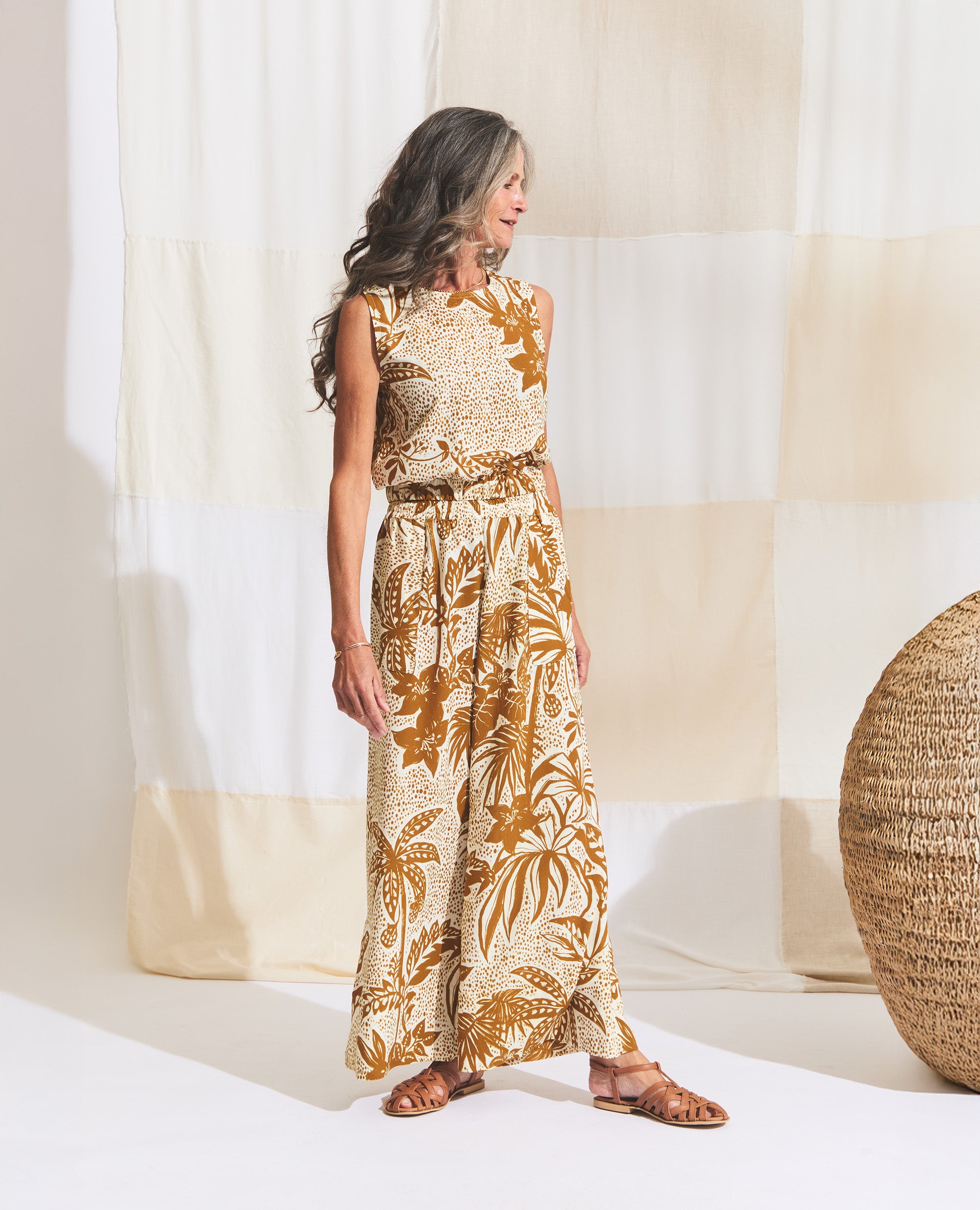 Oshun Pants | Resort | Ochre & Ecru Jungle