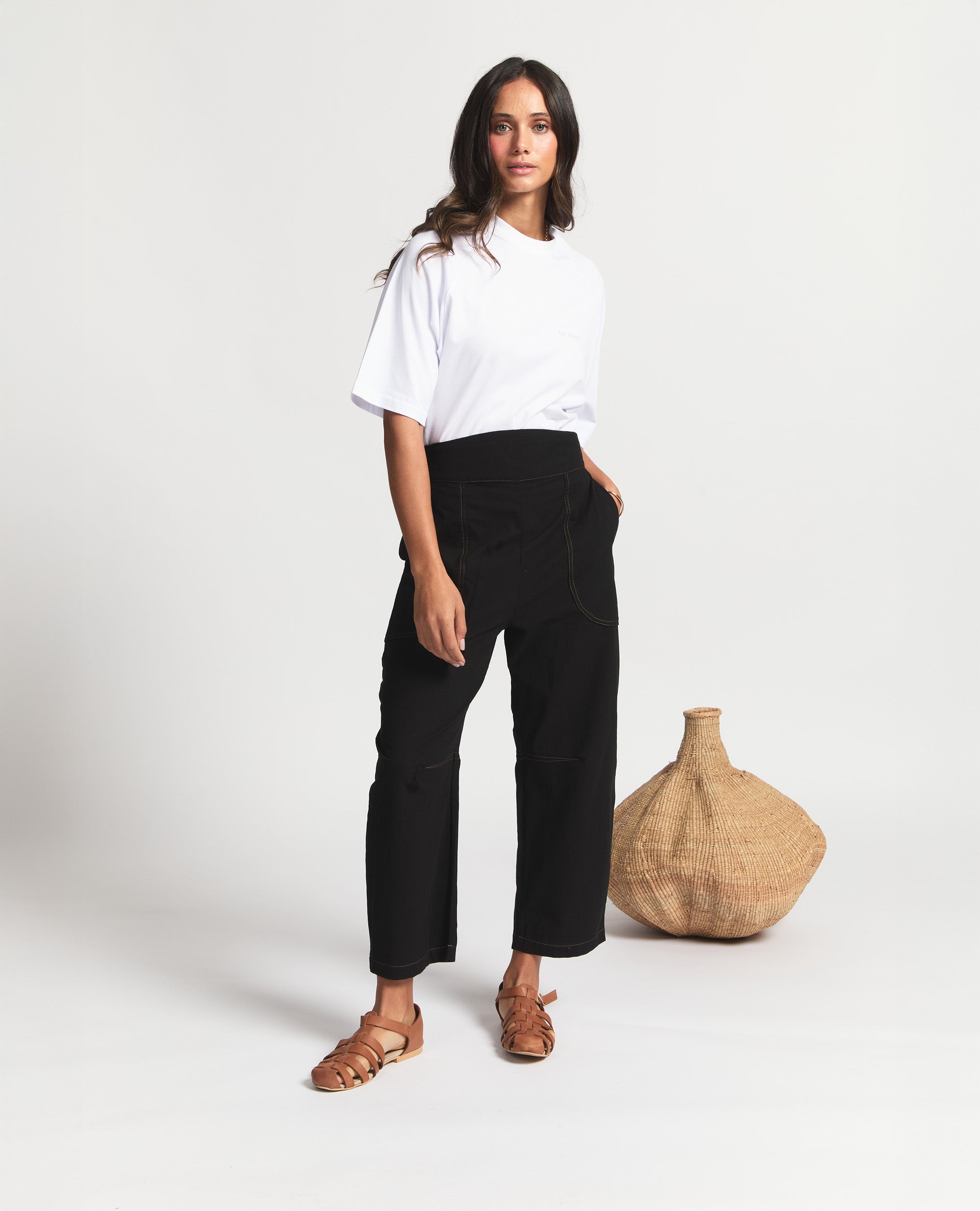 Goose Pants | Bow Shaped Pants | Black Cotton