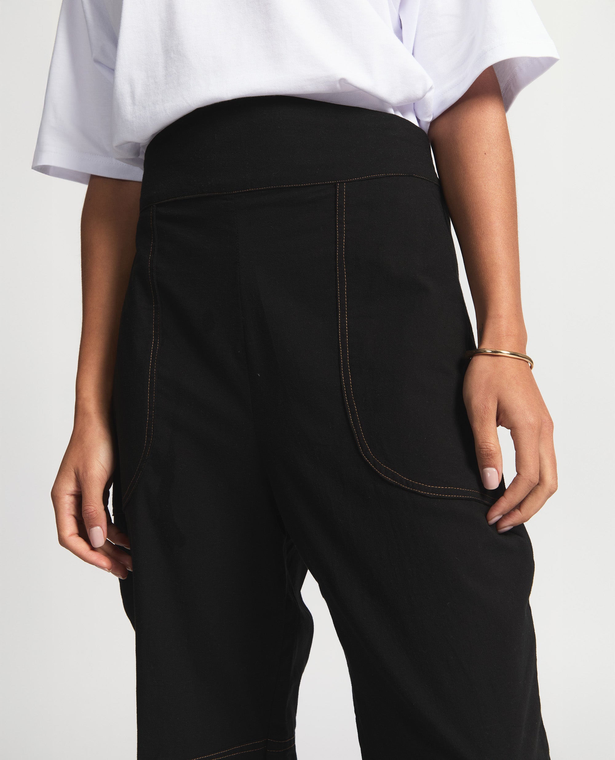 Goose Pants | Bow Shaped Pants | Black Cotton
