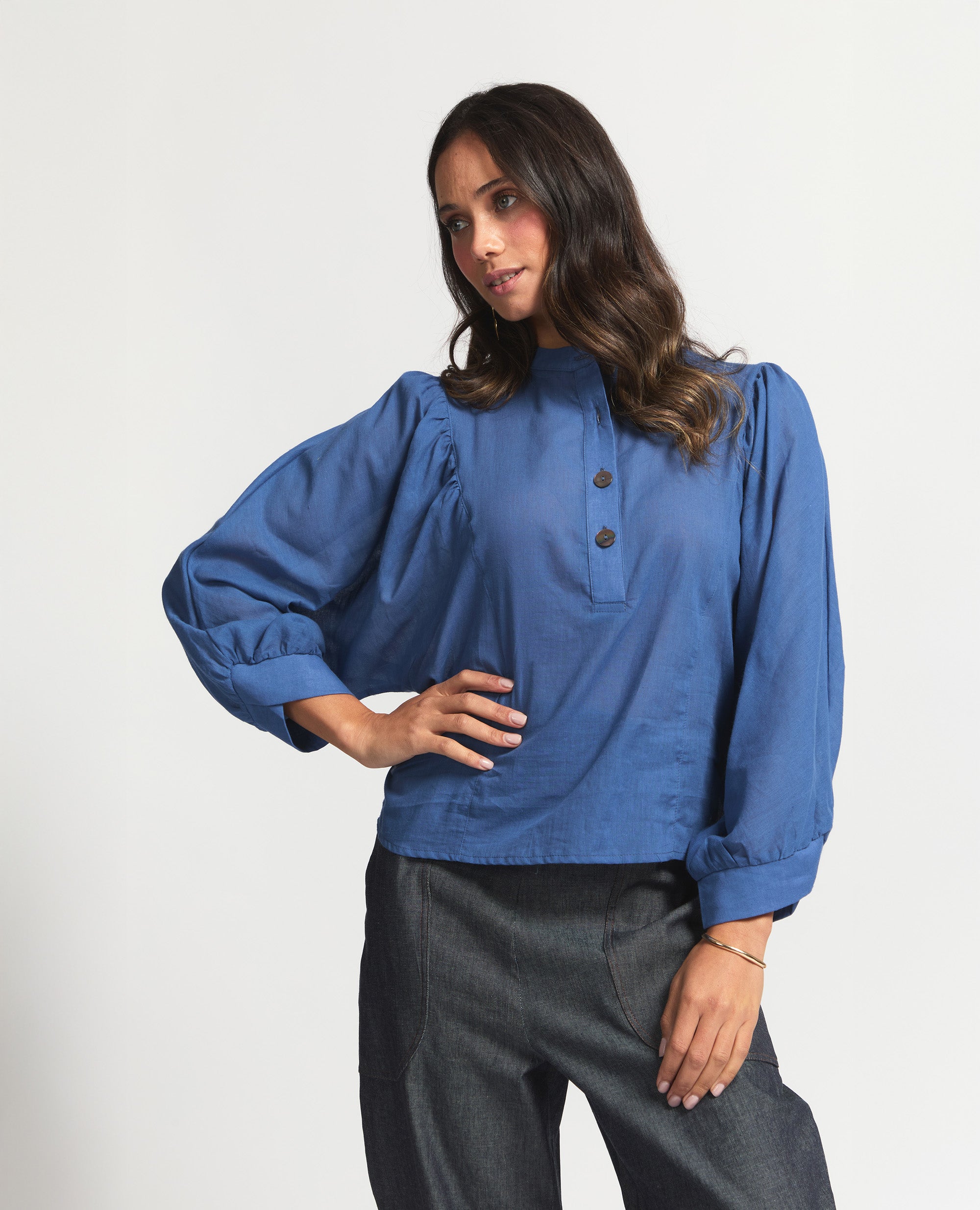 Blair | Relaxed Blouse | Blue | Sitting Pretty