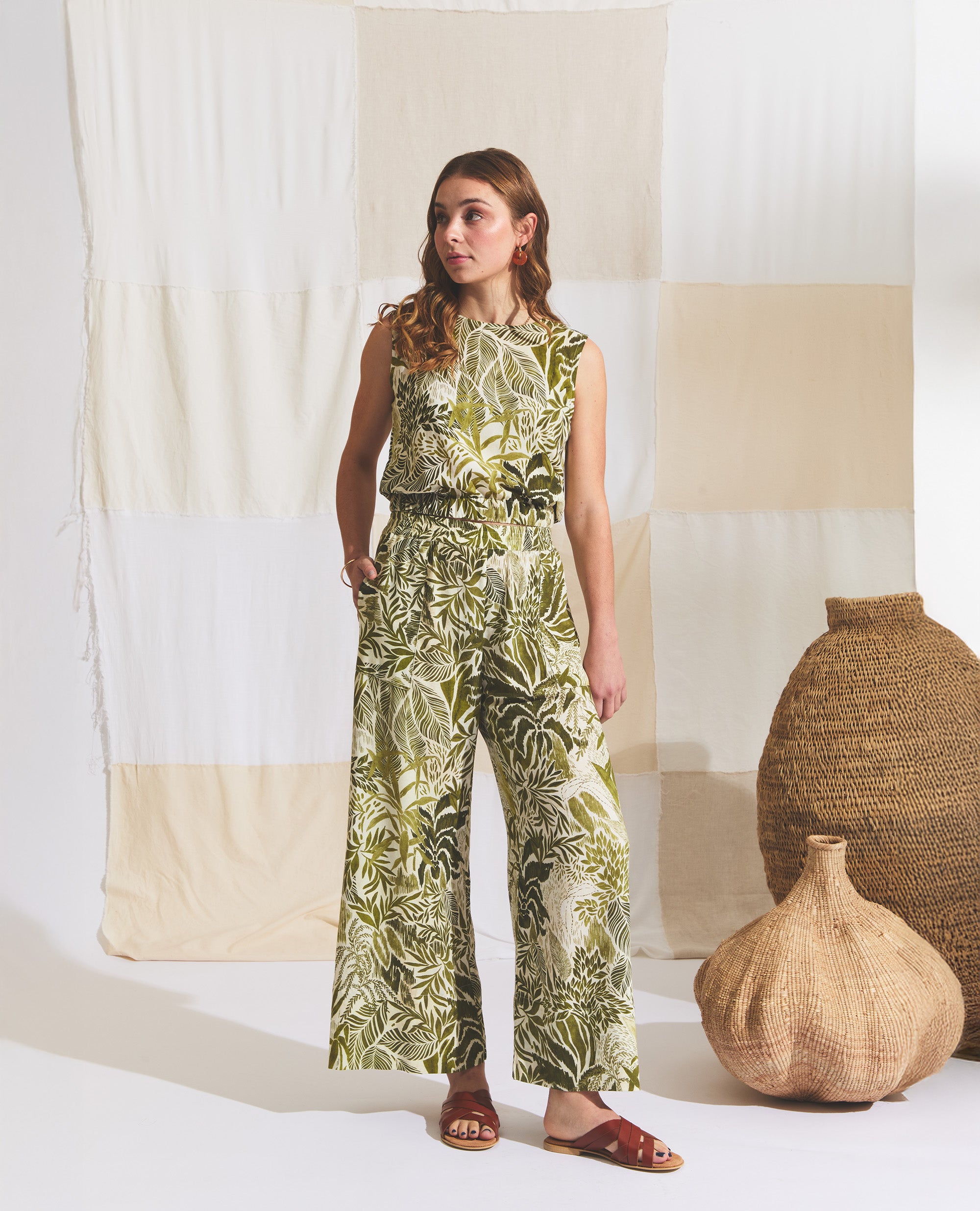 Oshun Pants | Resort | Green Palm