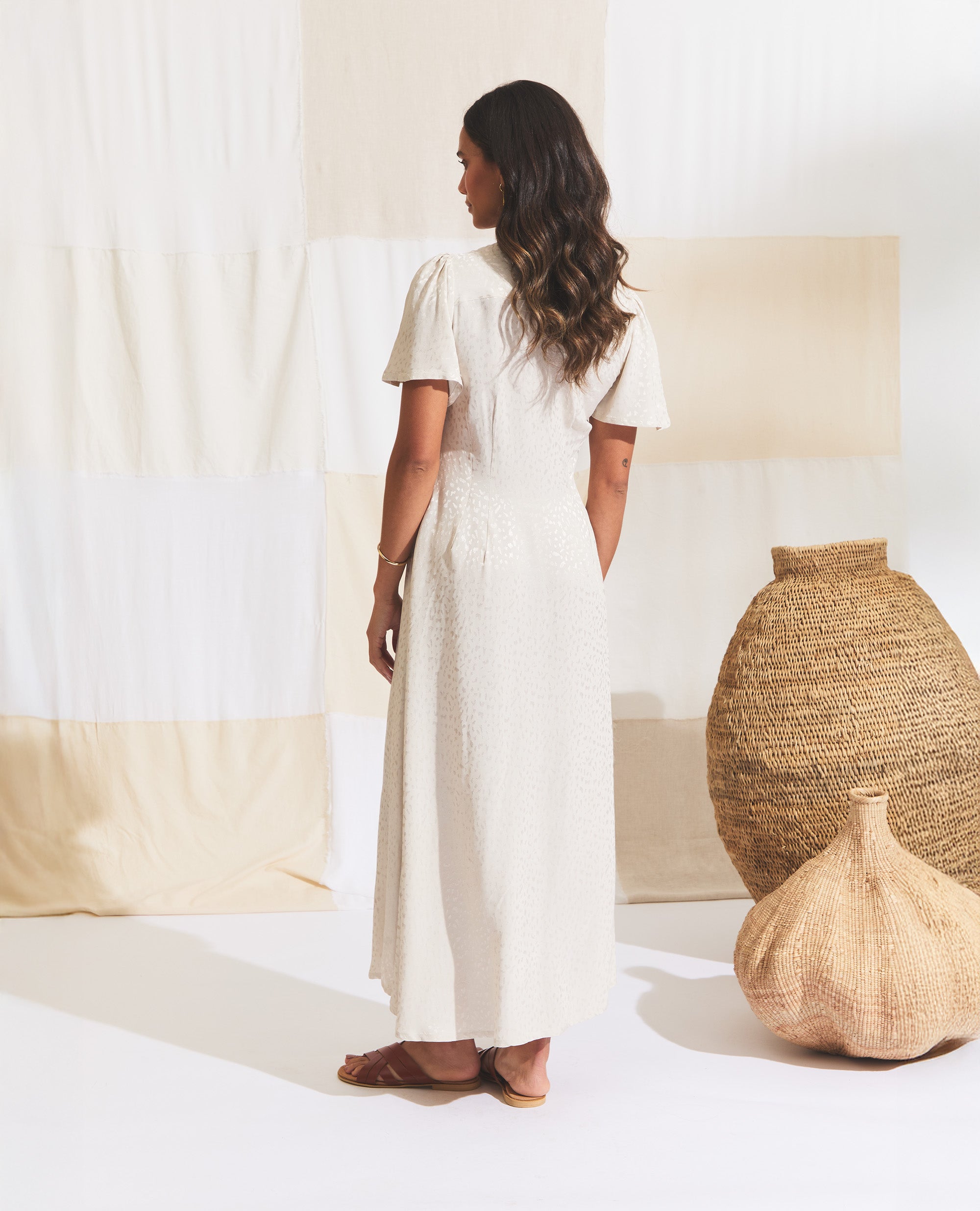Zorya | Flutter Sleeve Dress | Sohocare Ivory