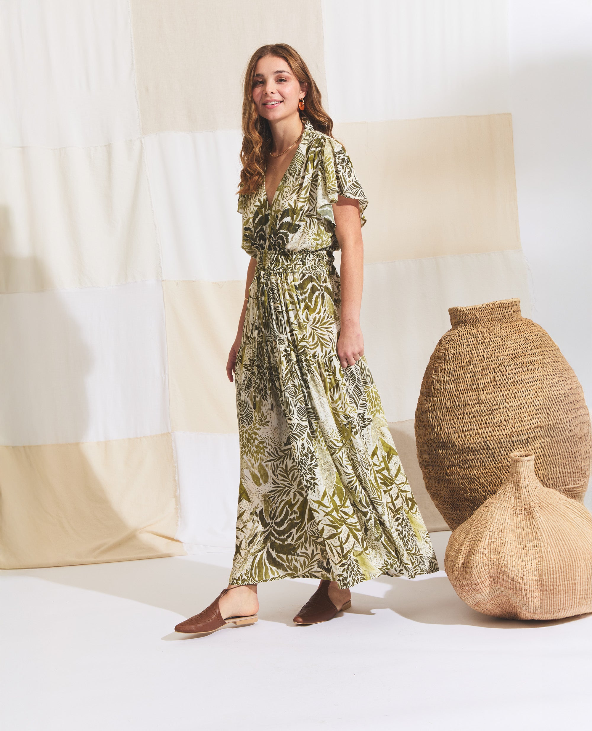 Daya | Maxi Dress | Green Palm