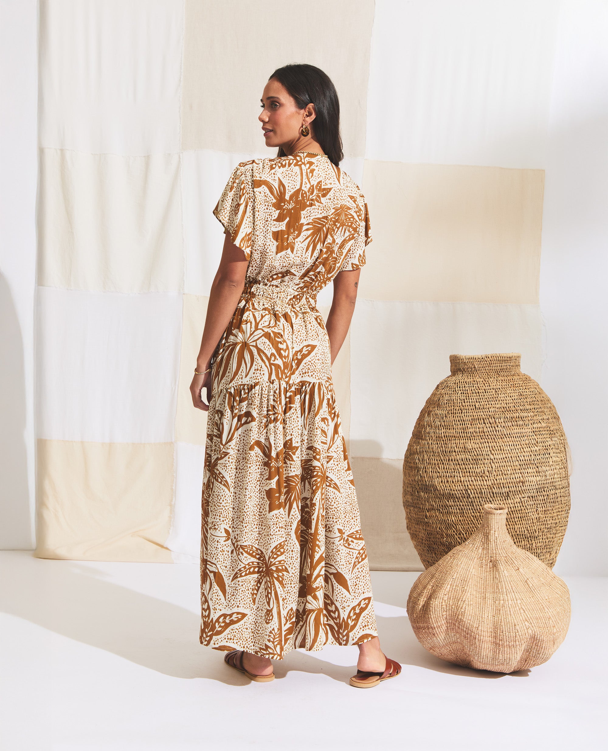Daya | Maxi Dress | Ochre & Ecru Jungle