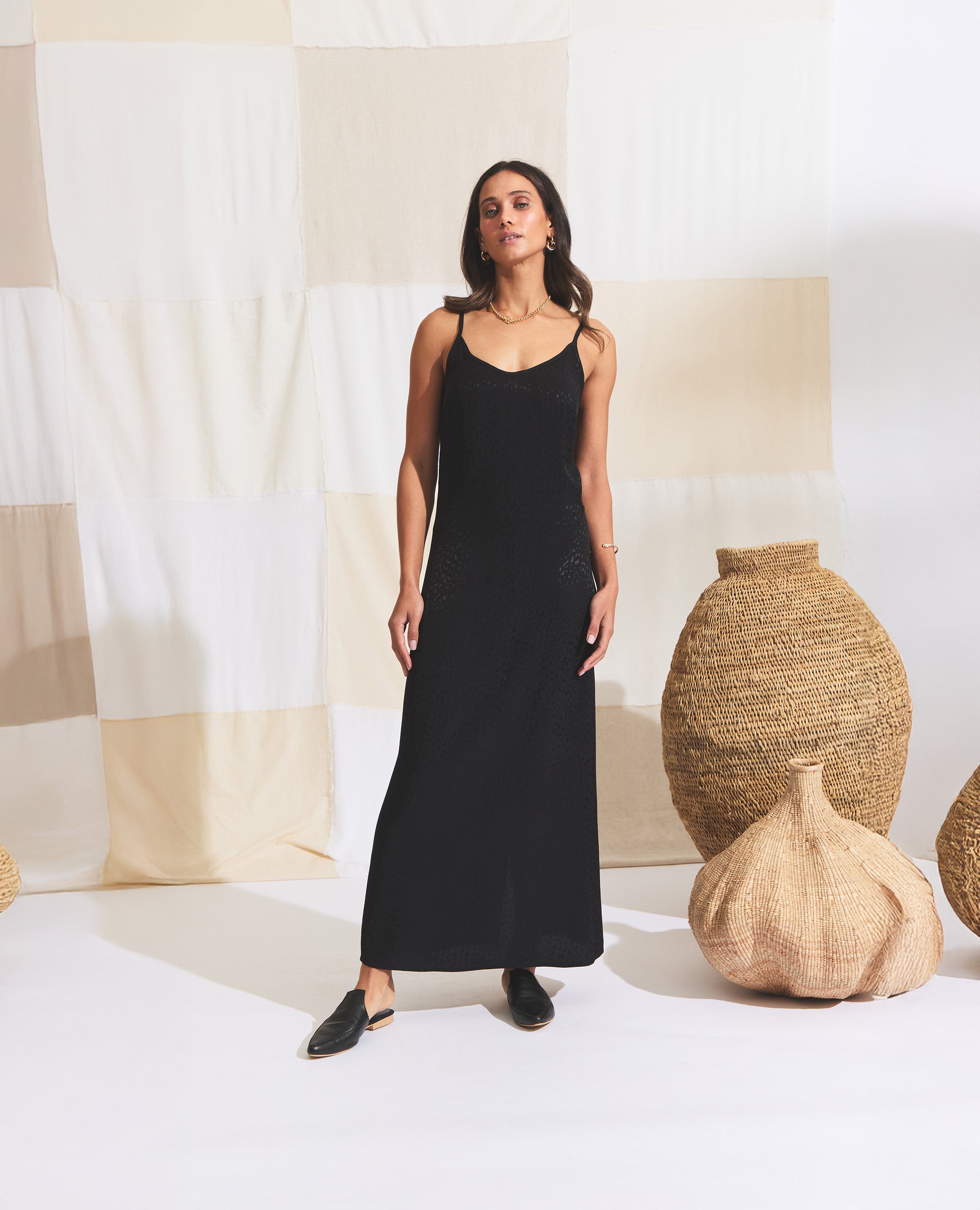 Slip | Fitted Slip Dress | Black Sohocare
