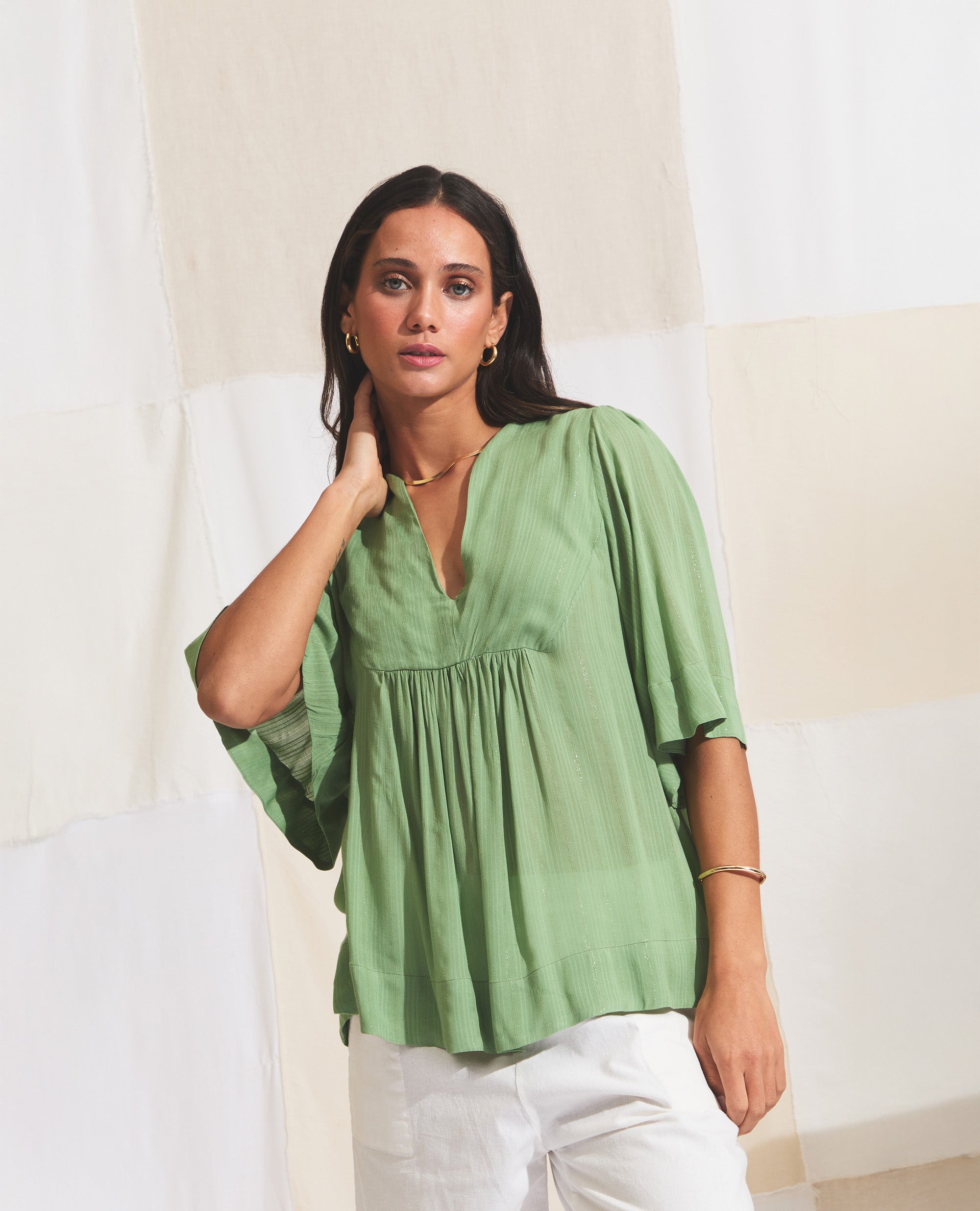 Luna | Relaxed Fit Blouse | Watercress