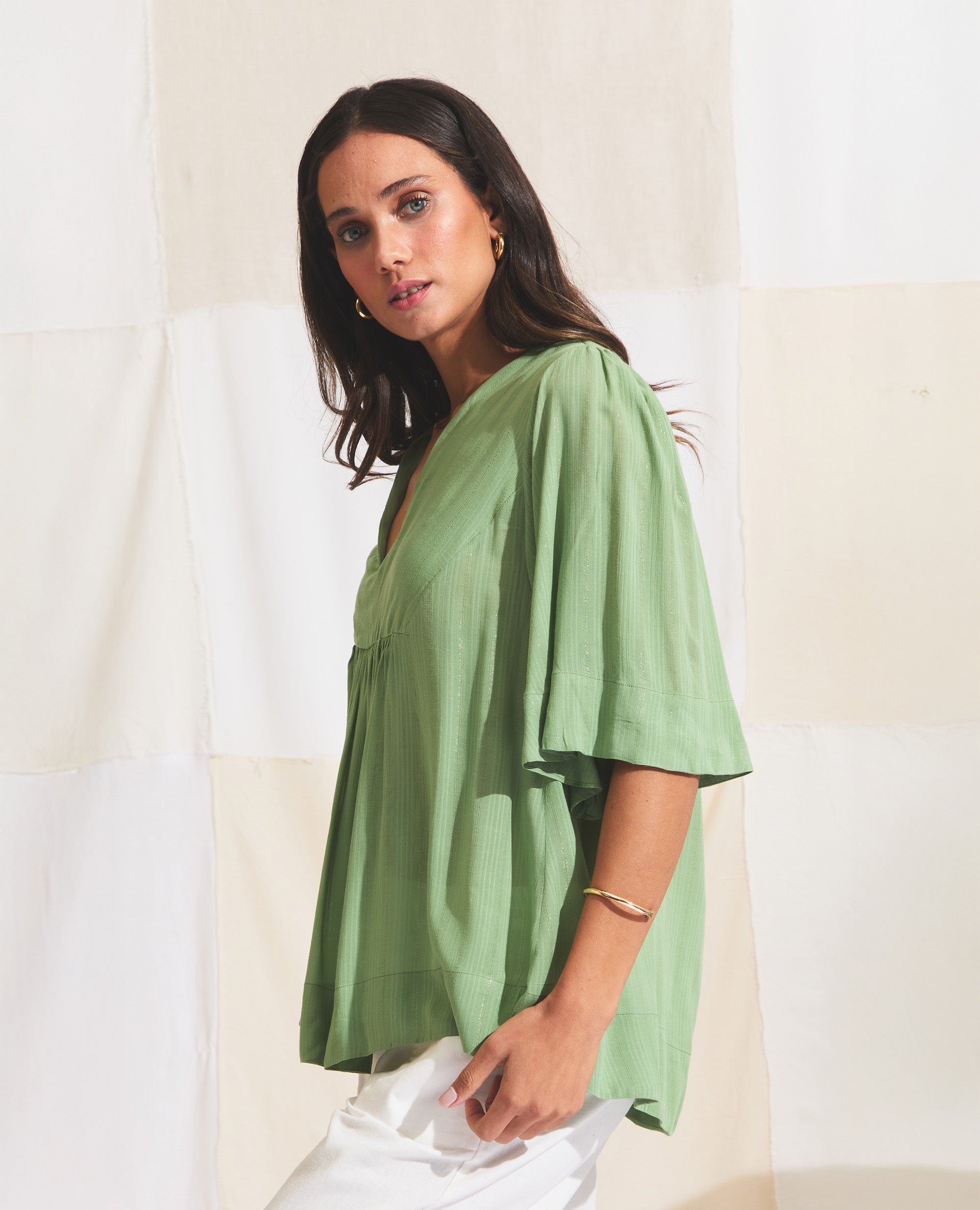 Luna | Relaxed Fit Blouse | Watercress