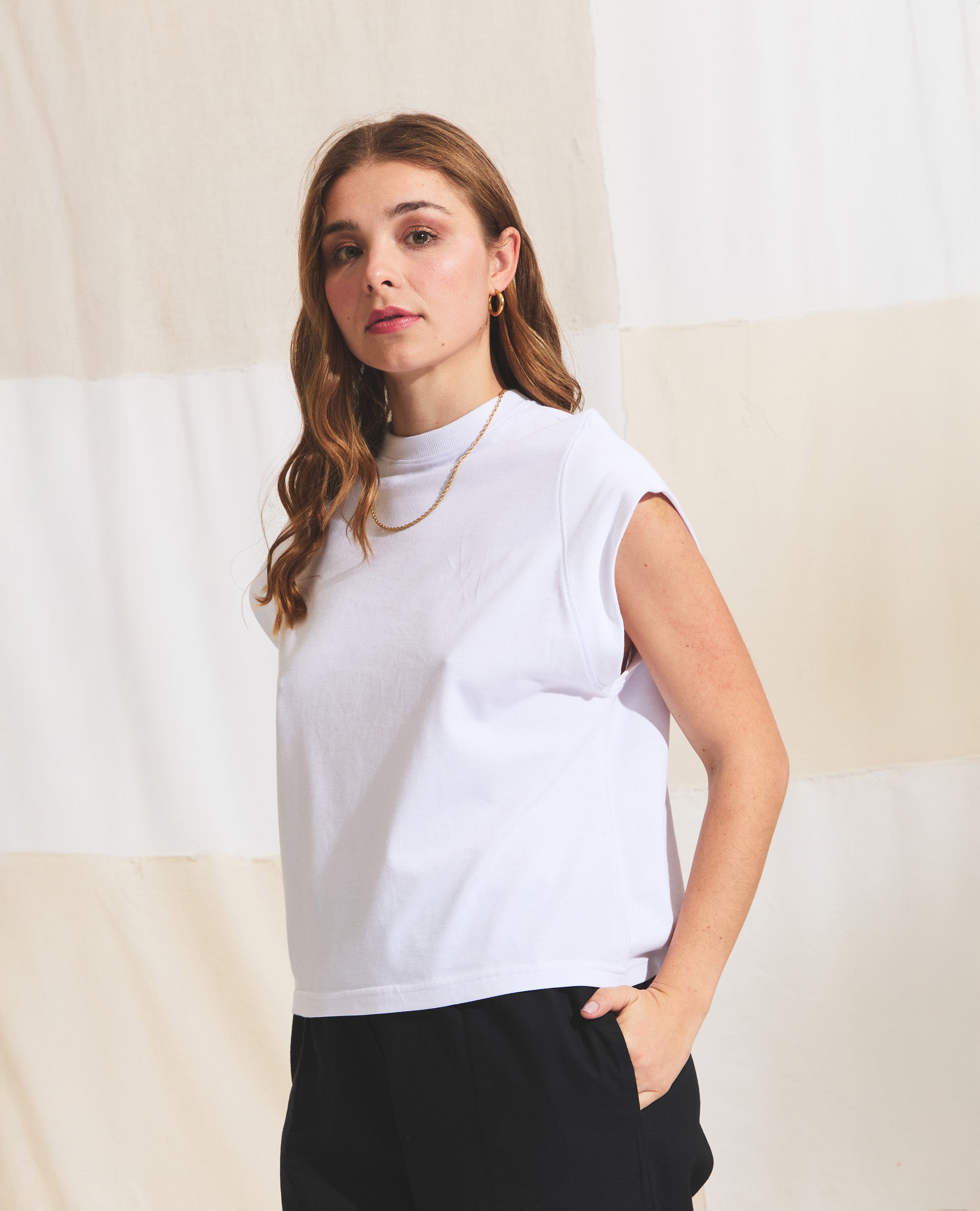 Bowie | Relaxed Tank | White