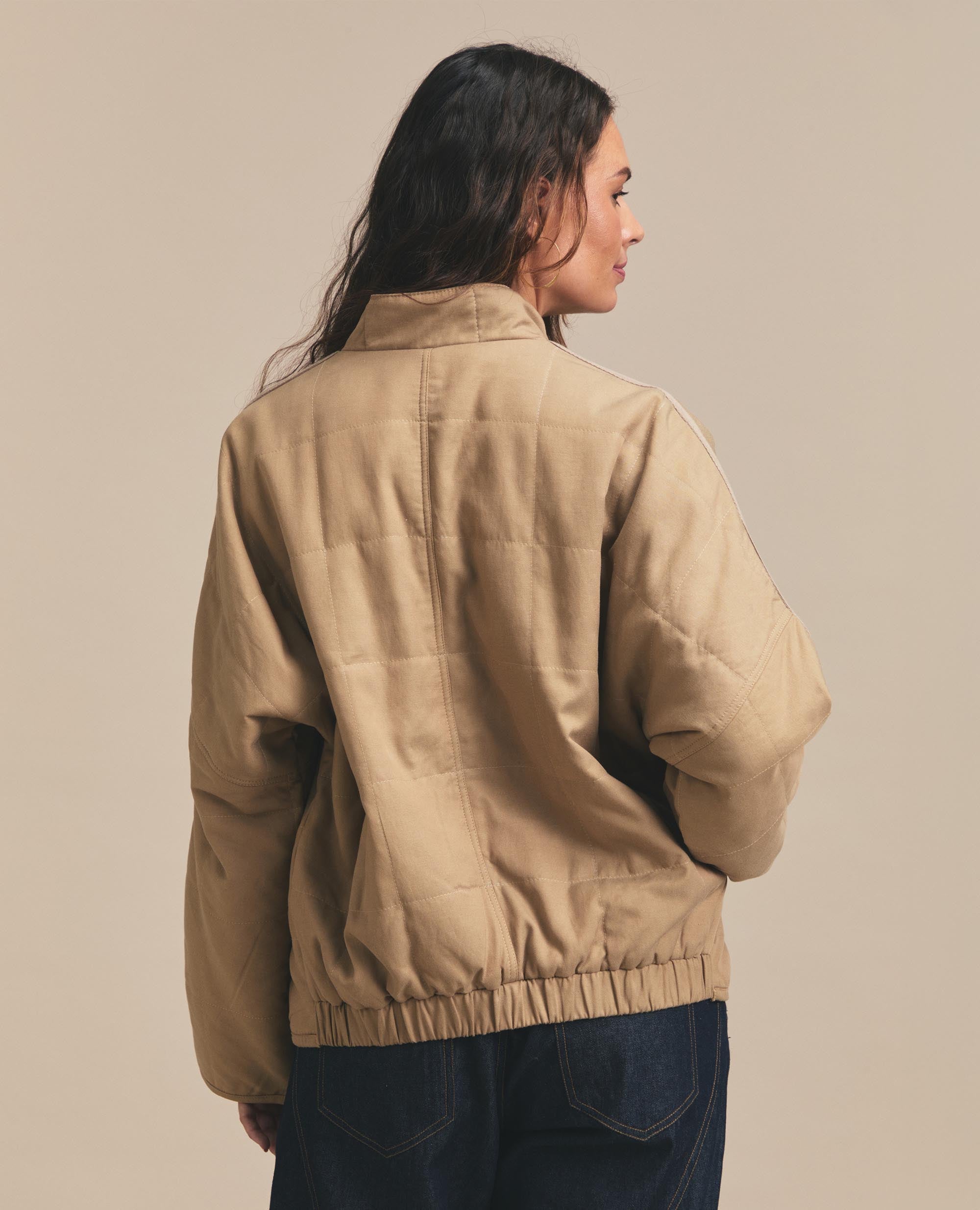 Quilt | Zip Up Jacket | Camel