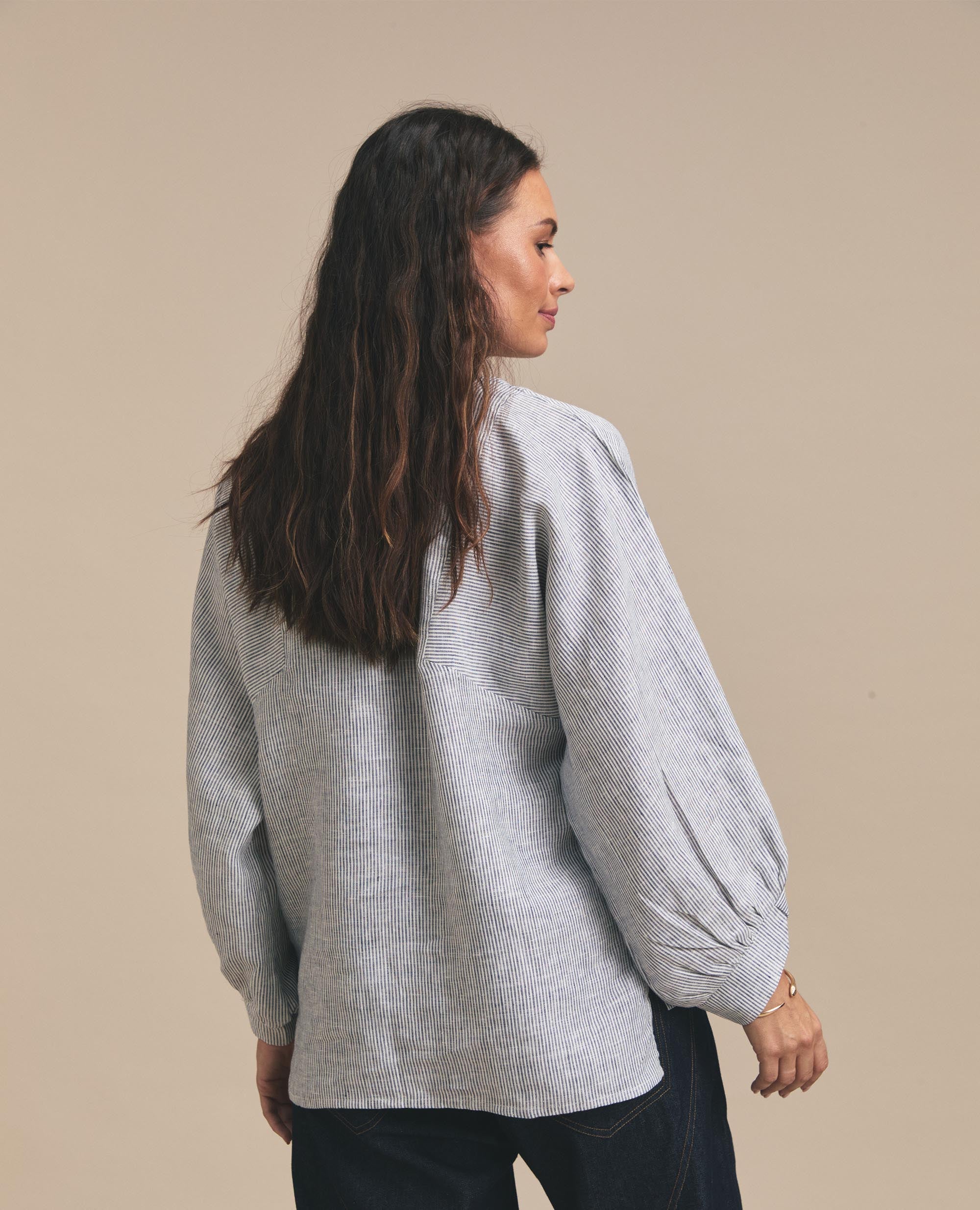 Helena | Oversized Blouse | Navy Stripe