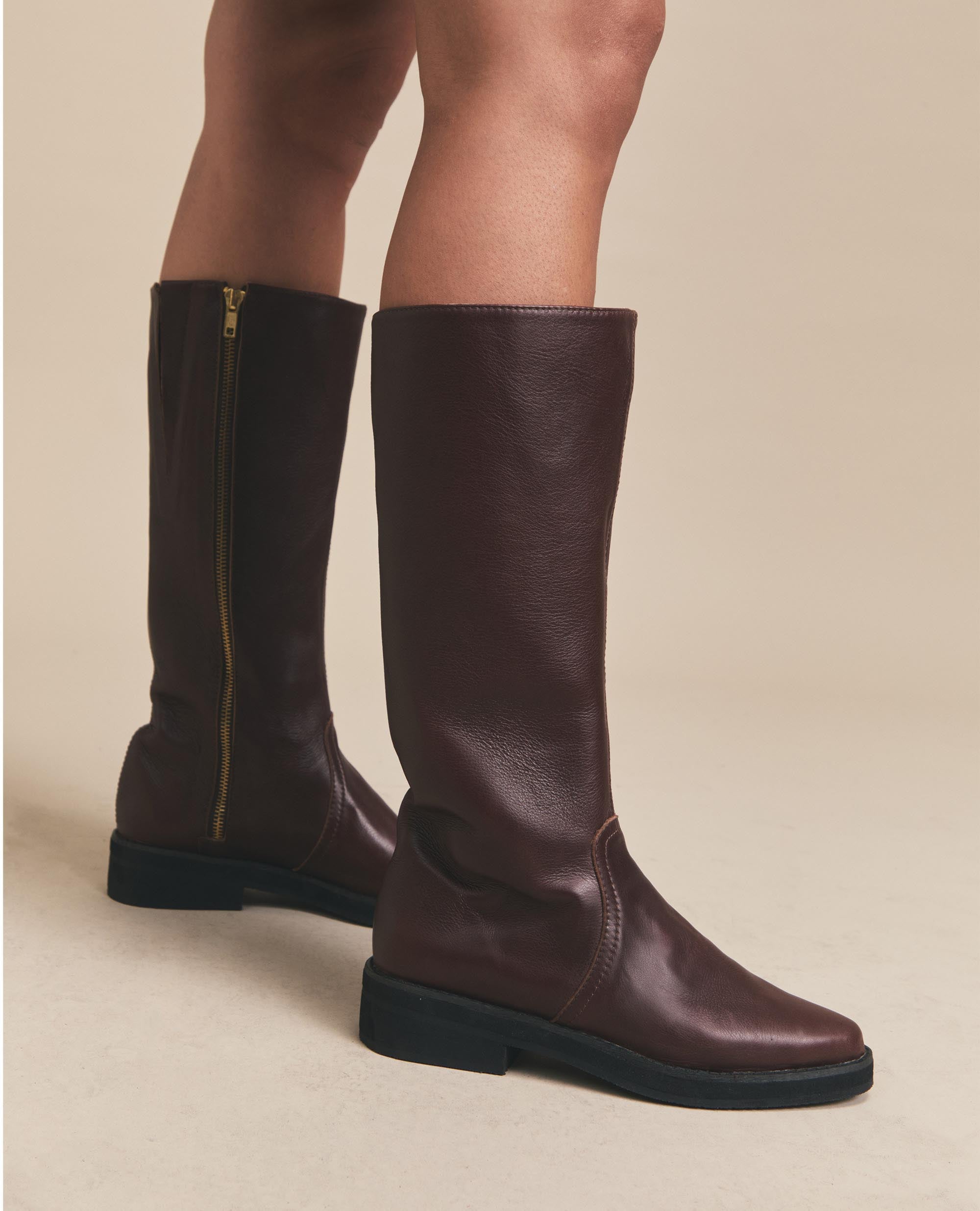 Ryder | Knee High Boots | Chocolate