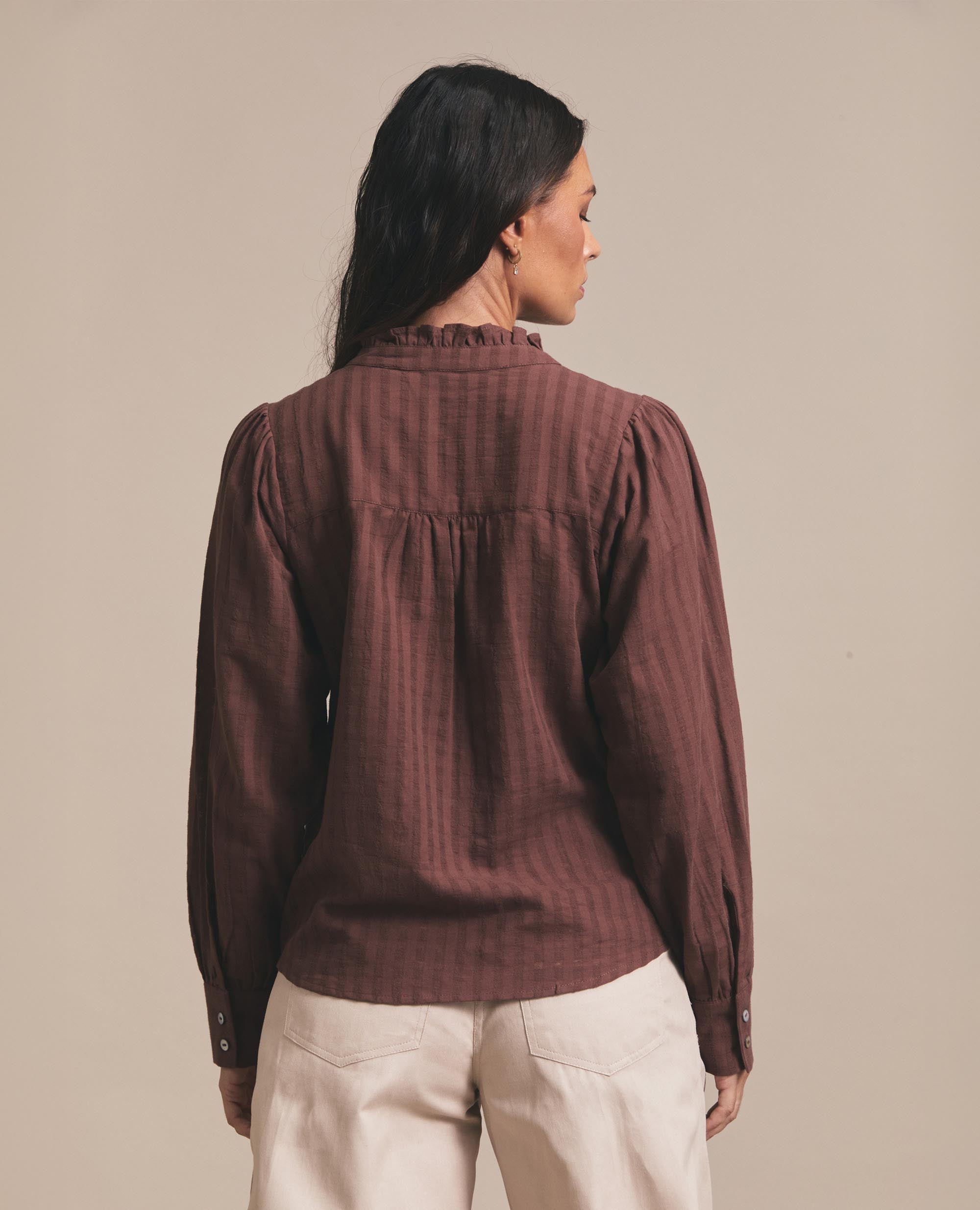 Juliette | Button Up Blouse | Chocolate