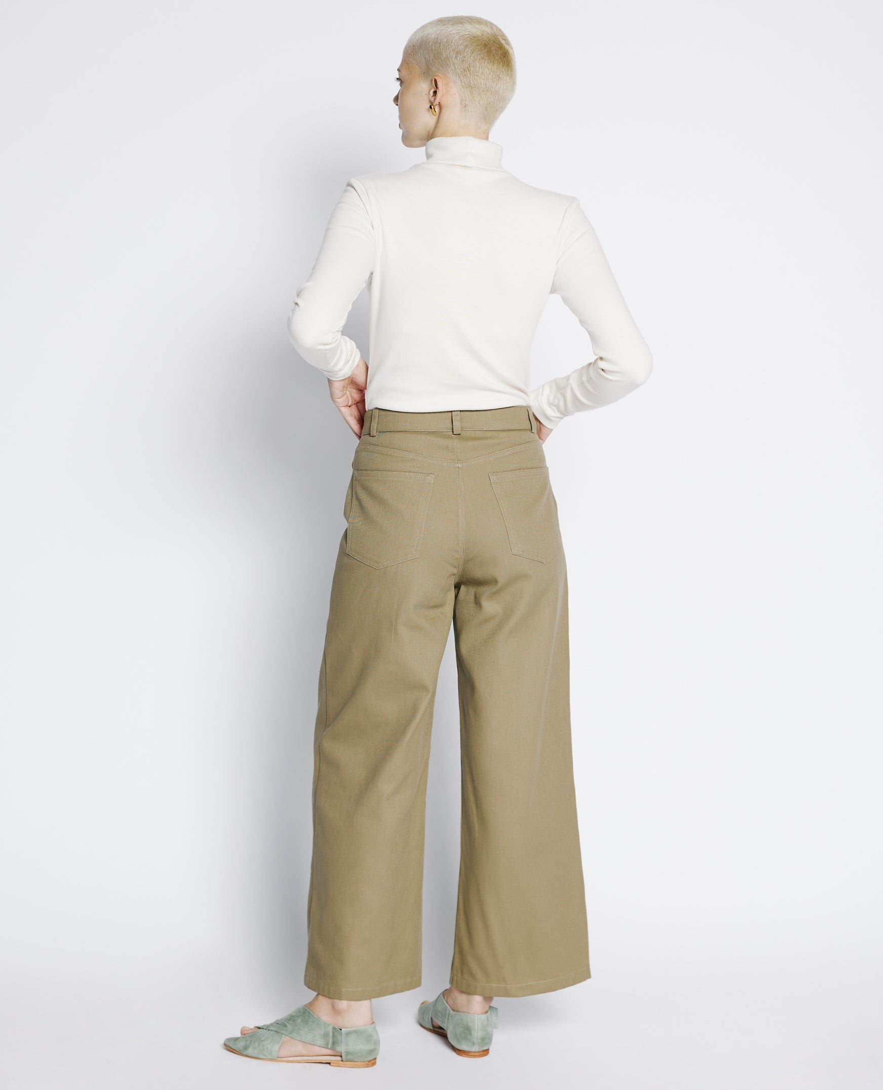 Claude | Wide Leg Trouser | Black, Sage, Chino
