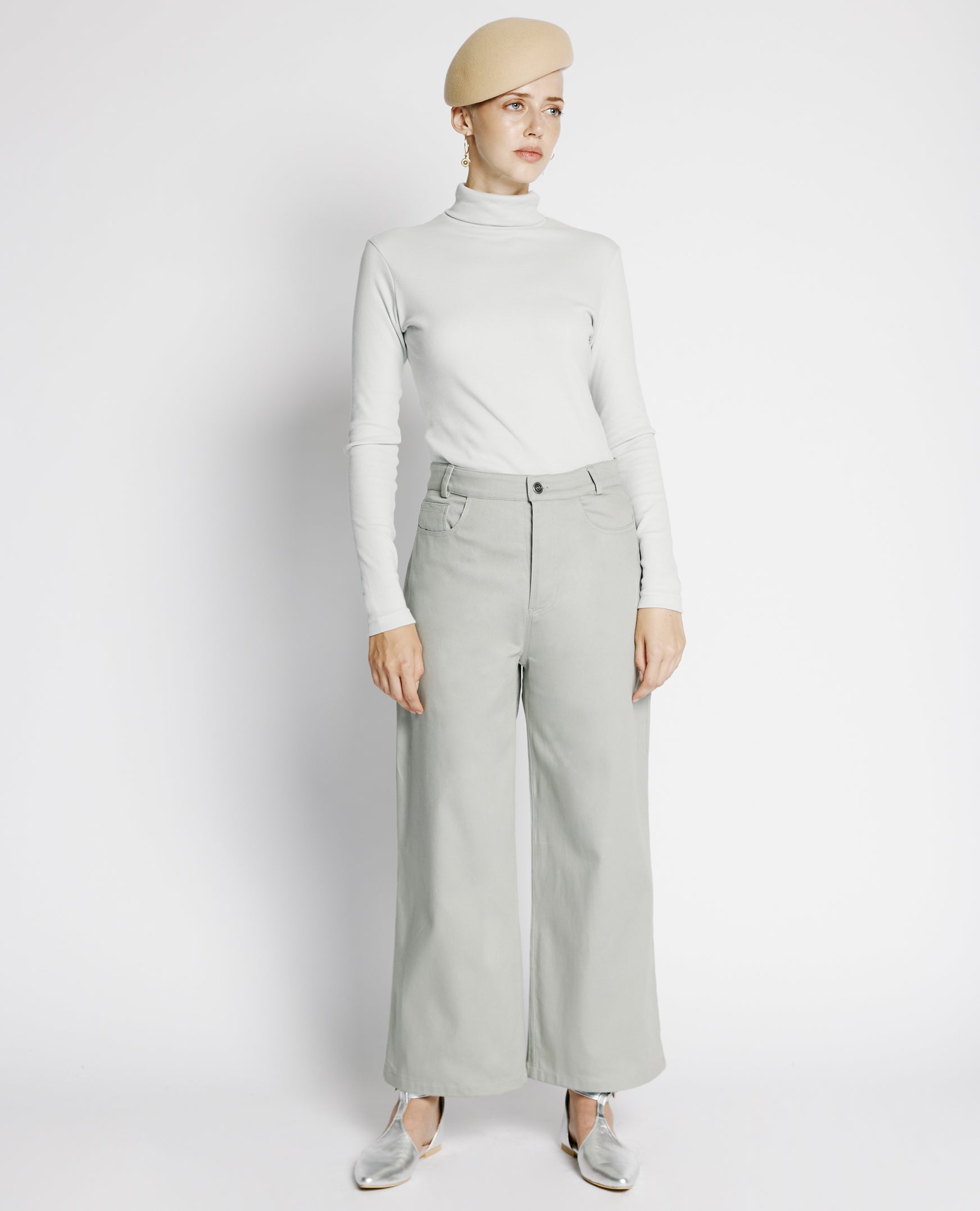 Claude | Wide Leg Trouser | Black, Sage, Chino
