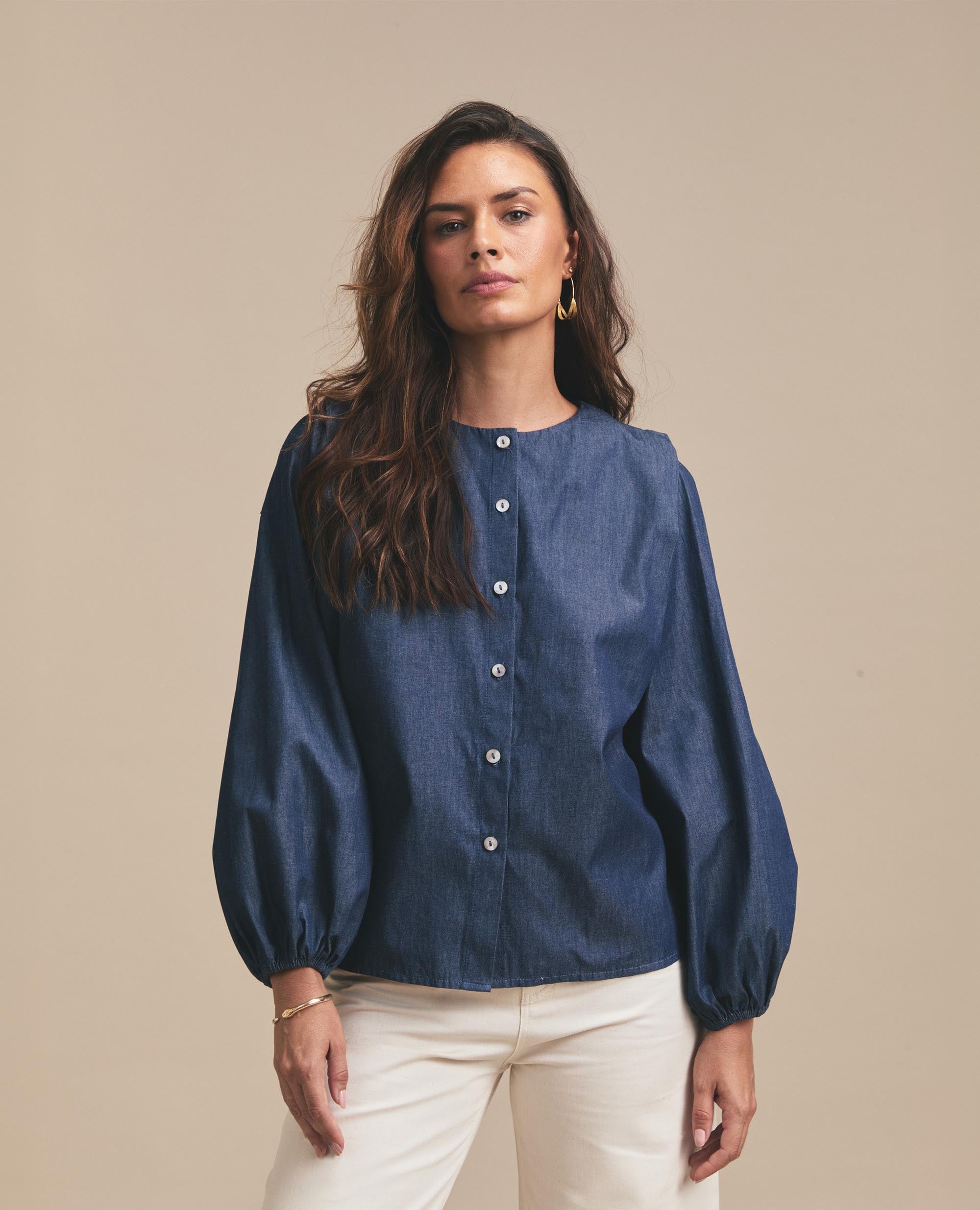 Jones | Relaxed Blouse | Chambray Denim