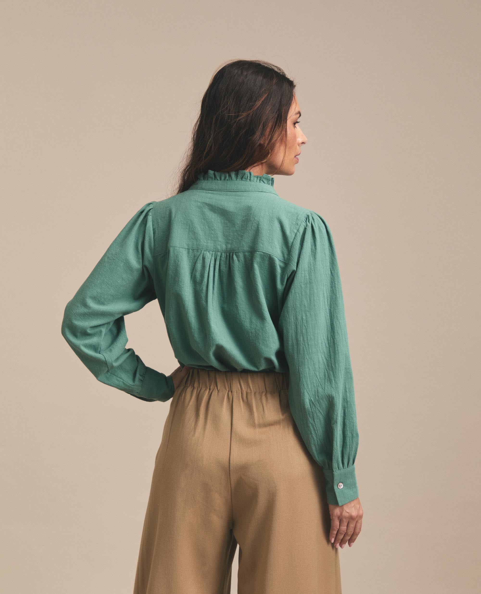 Juliette | Button Up Blouse | Jade