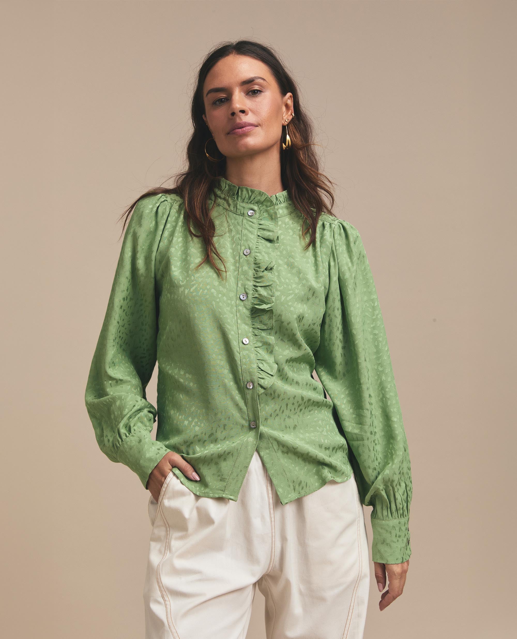 Juliette | Button Up Blouse | Sohocare Watercress