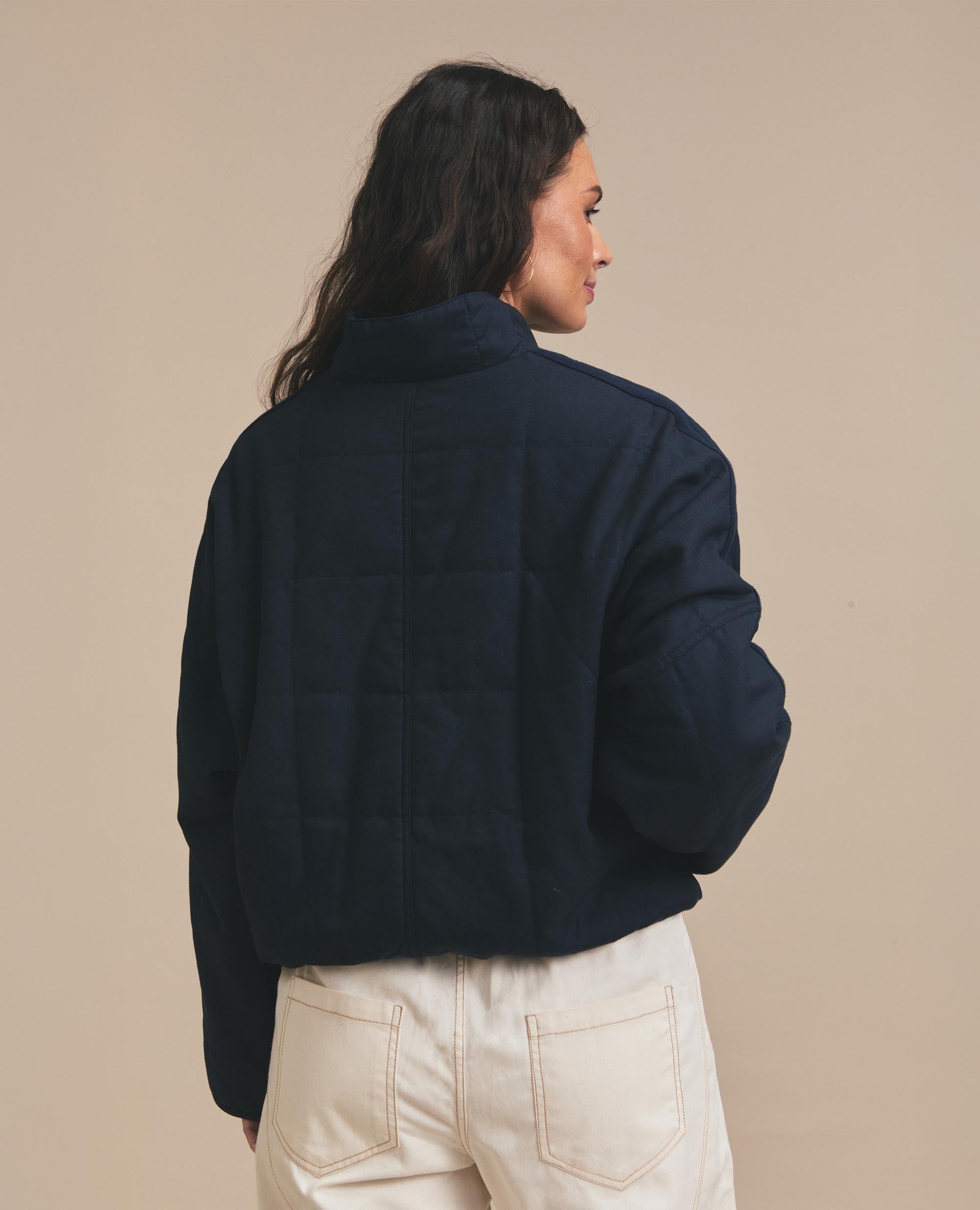 Quilt | Zip Up Jacket | Navy