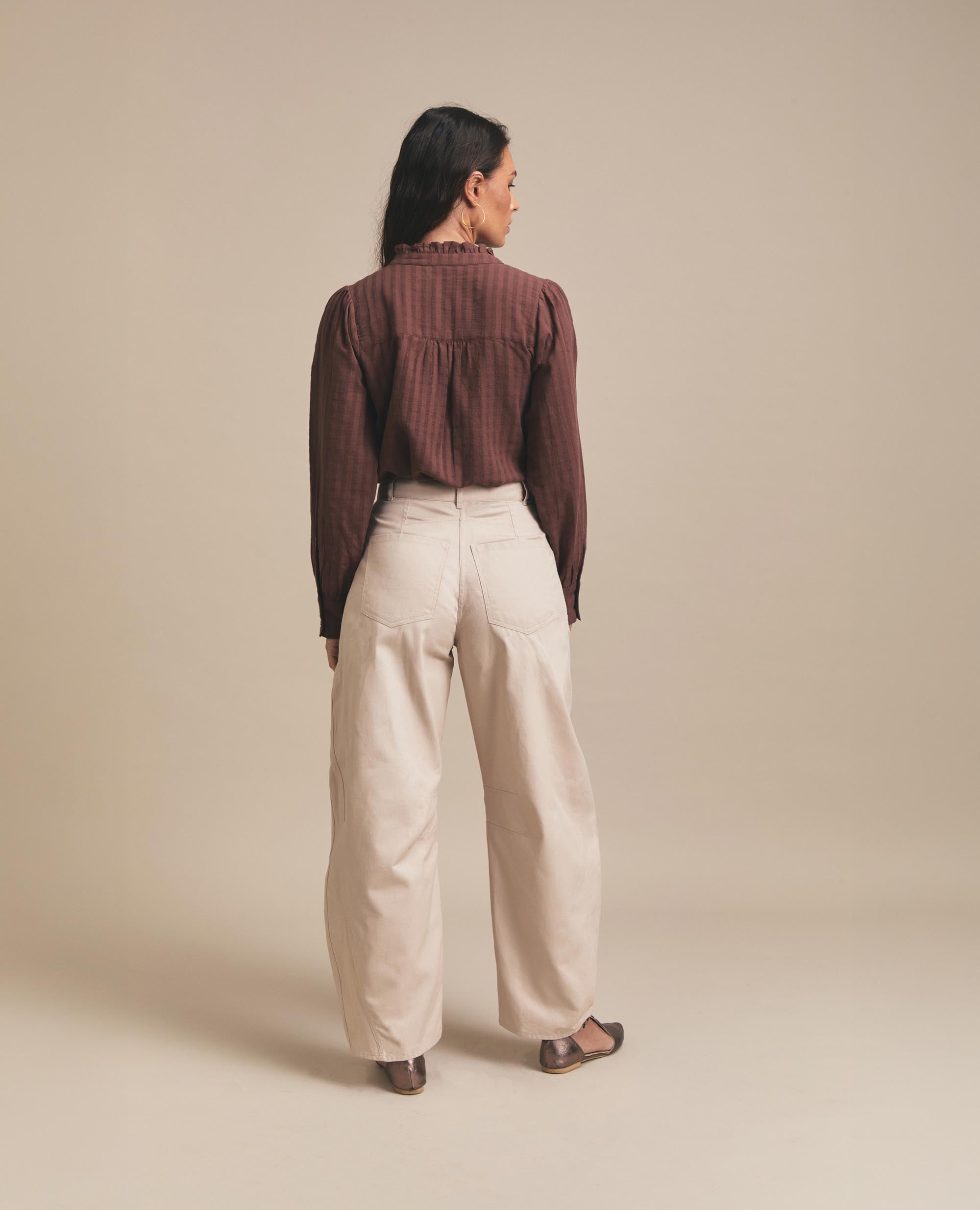 Bow | Barrel Leg Trouser | Stone