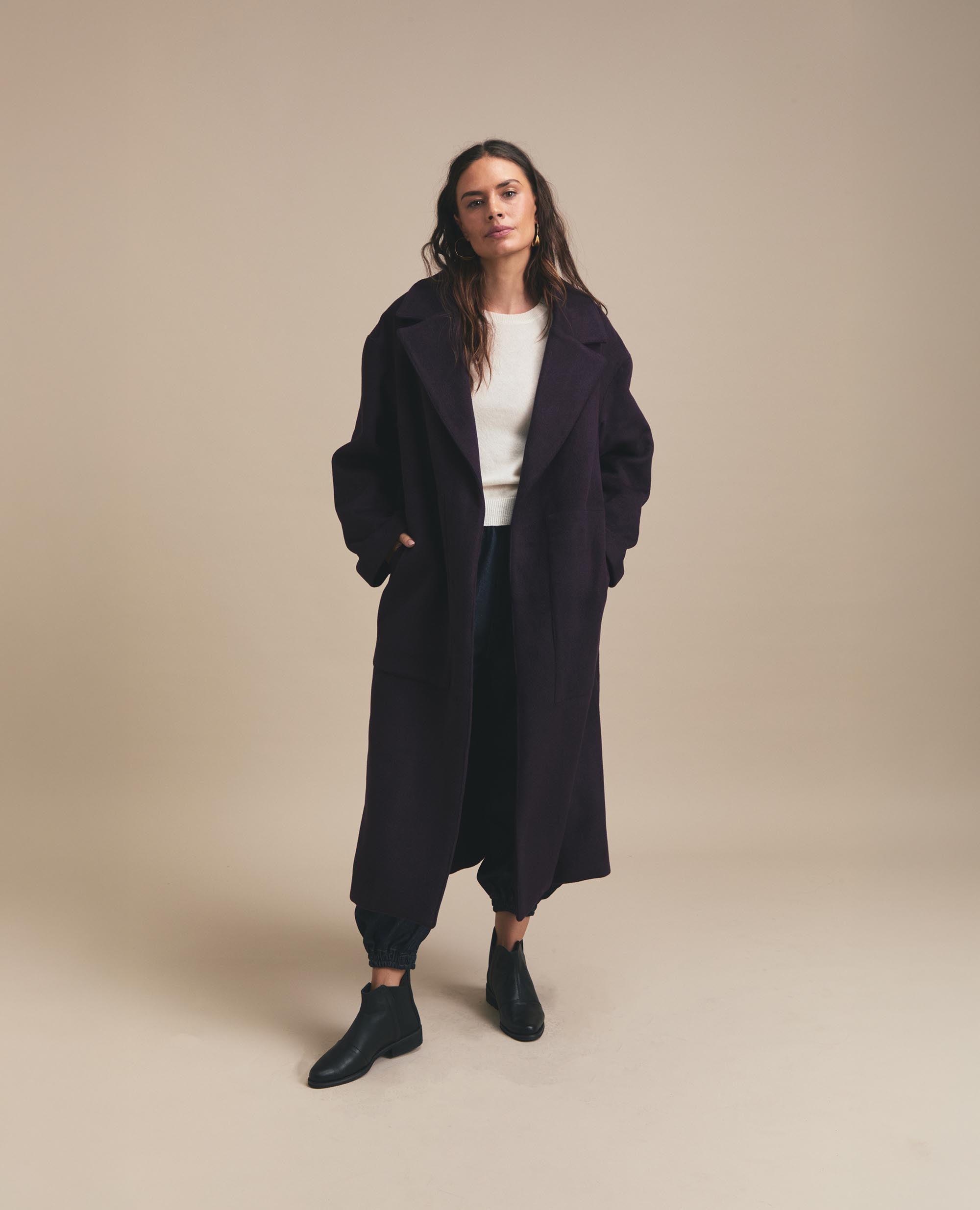 Sierra | Trench Coat | Eggplant