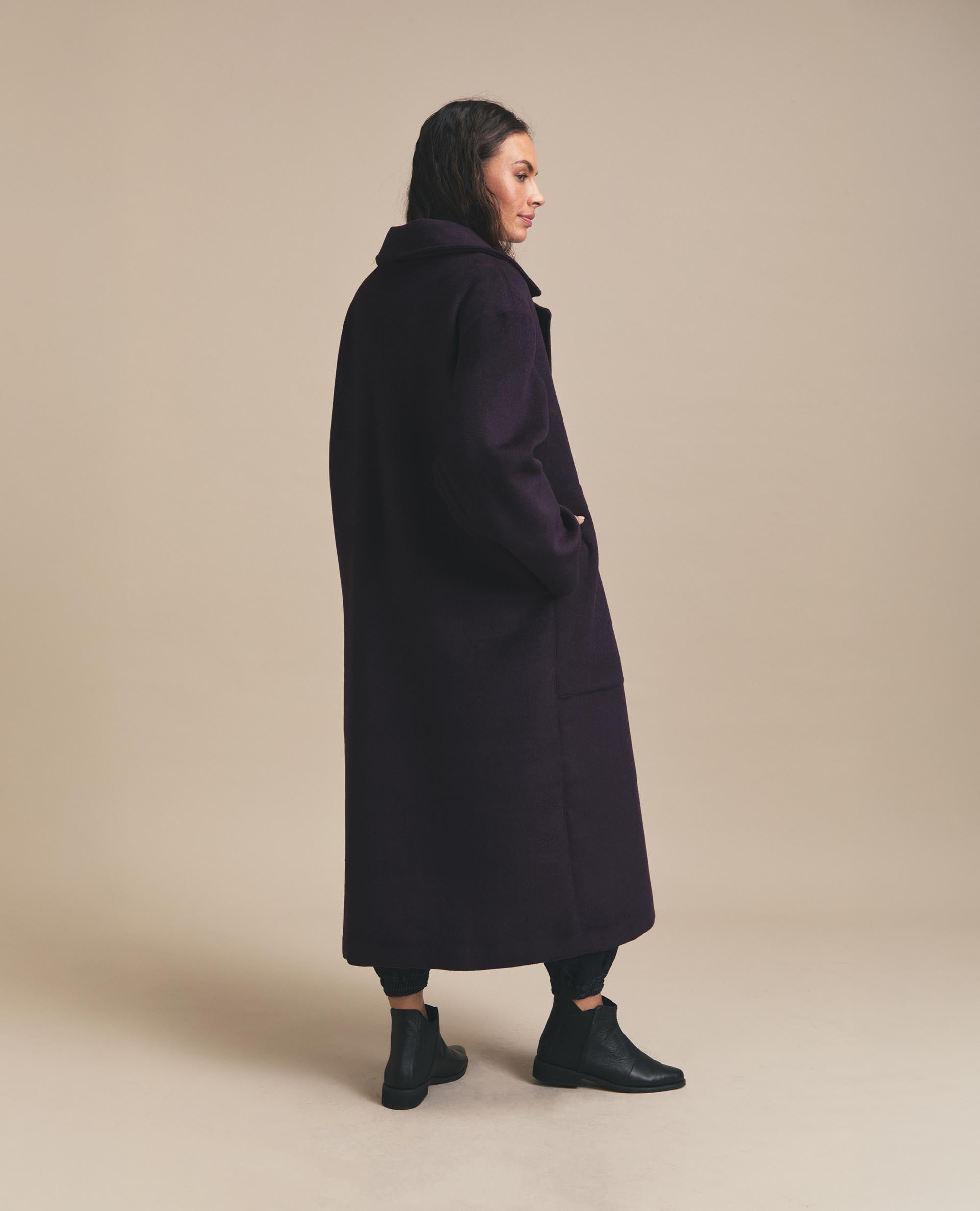 Sierra | Trench Coat | Eggplant