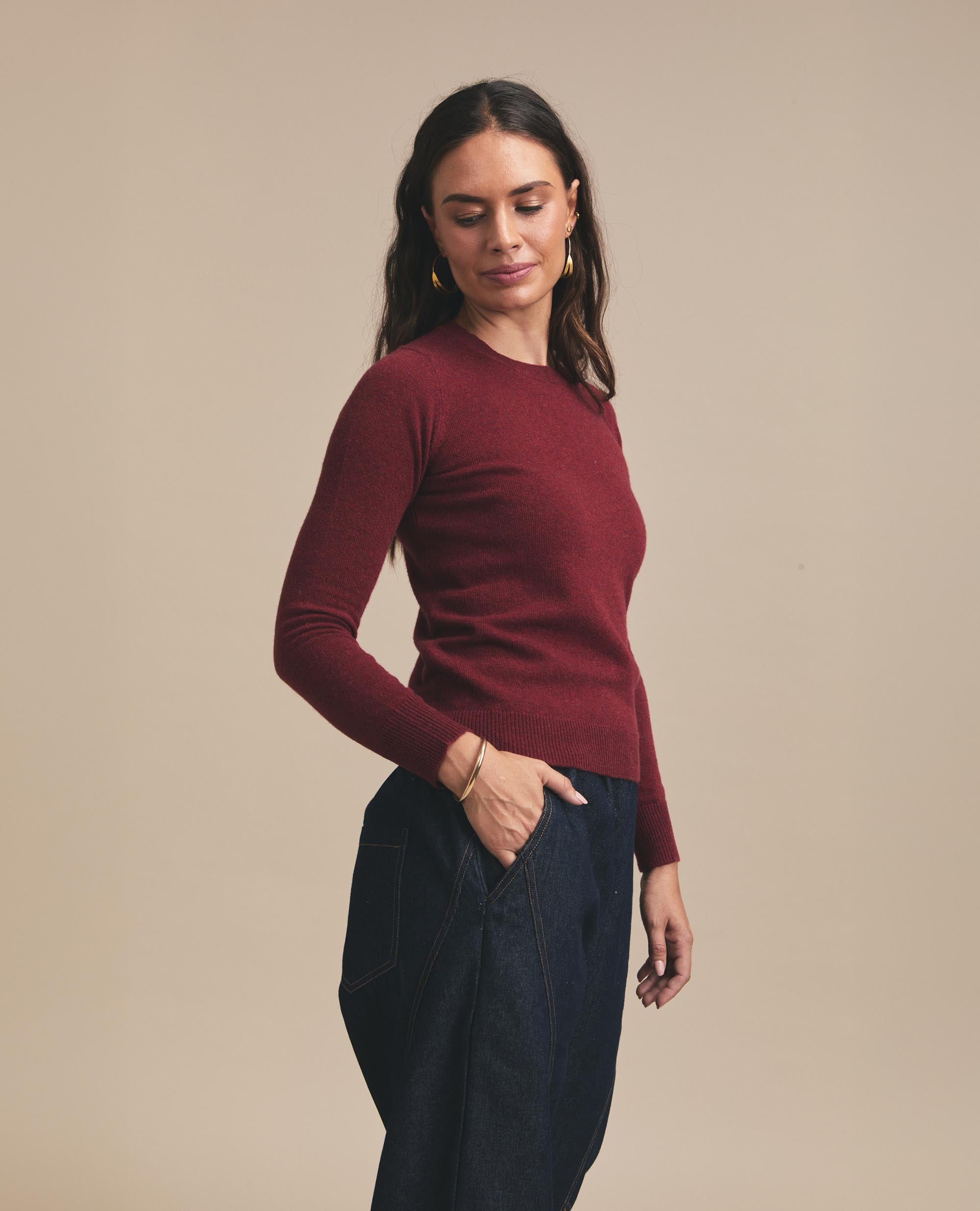 Snug | Crew Neck Jersey | Burgundy