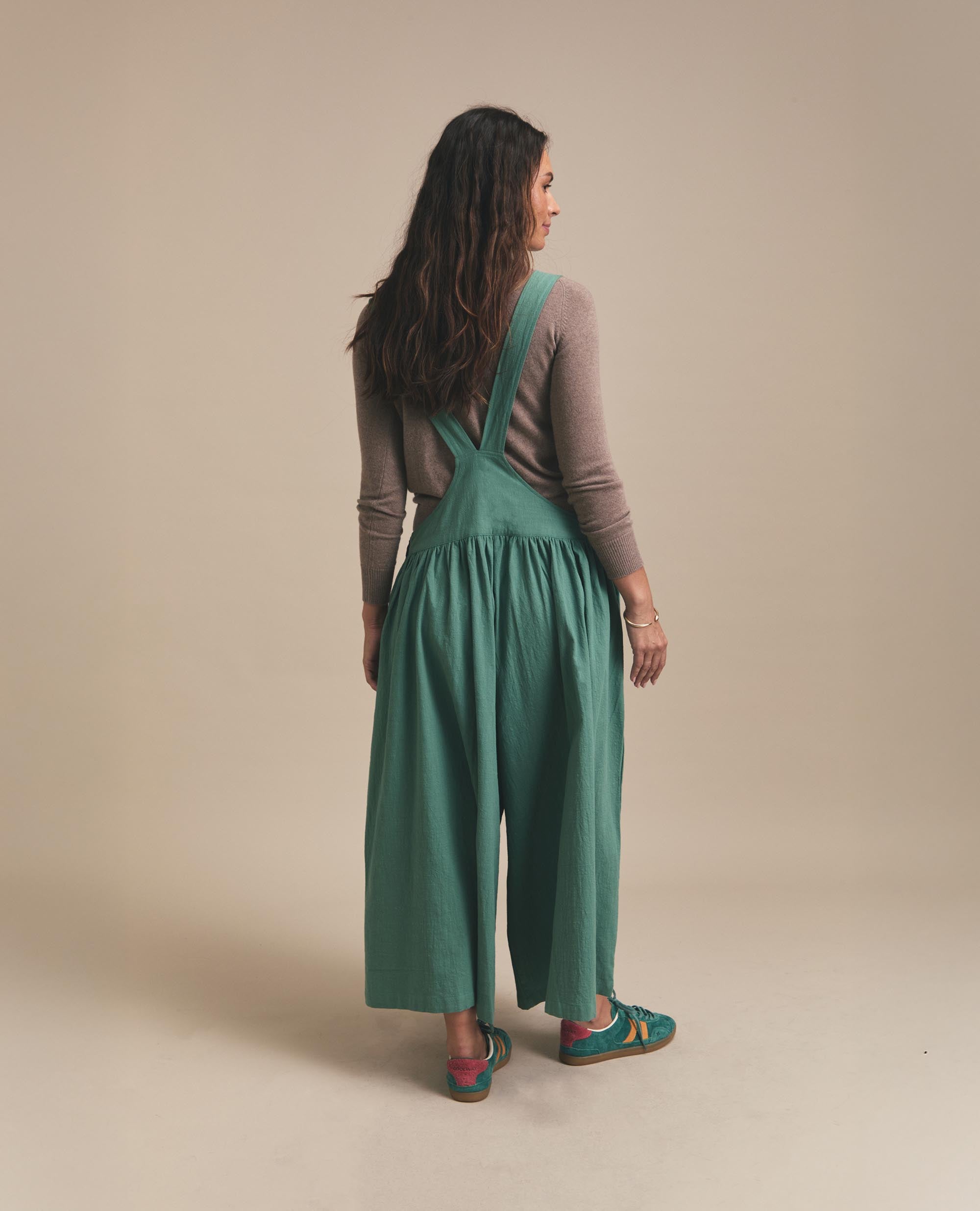 Nieve | Wide Leg Dungaree | Jade