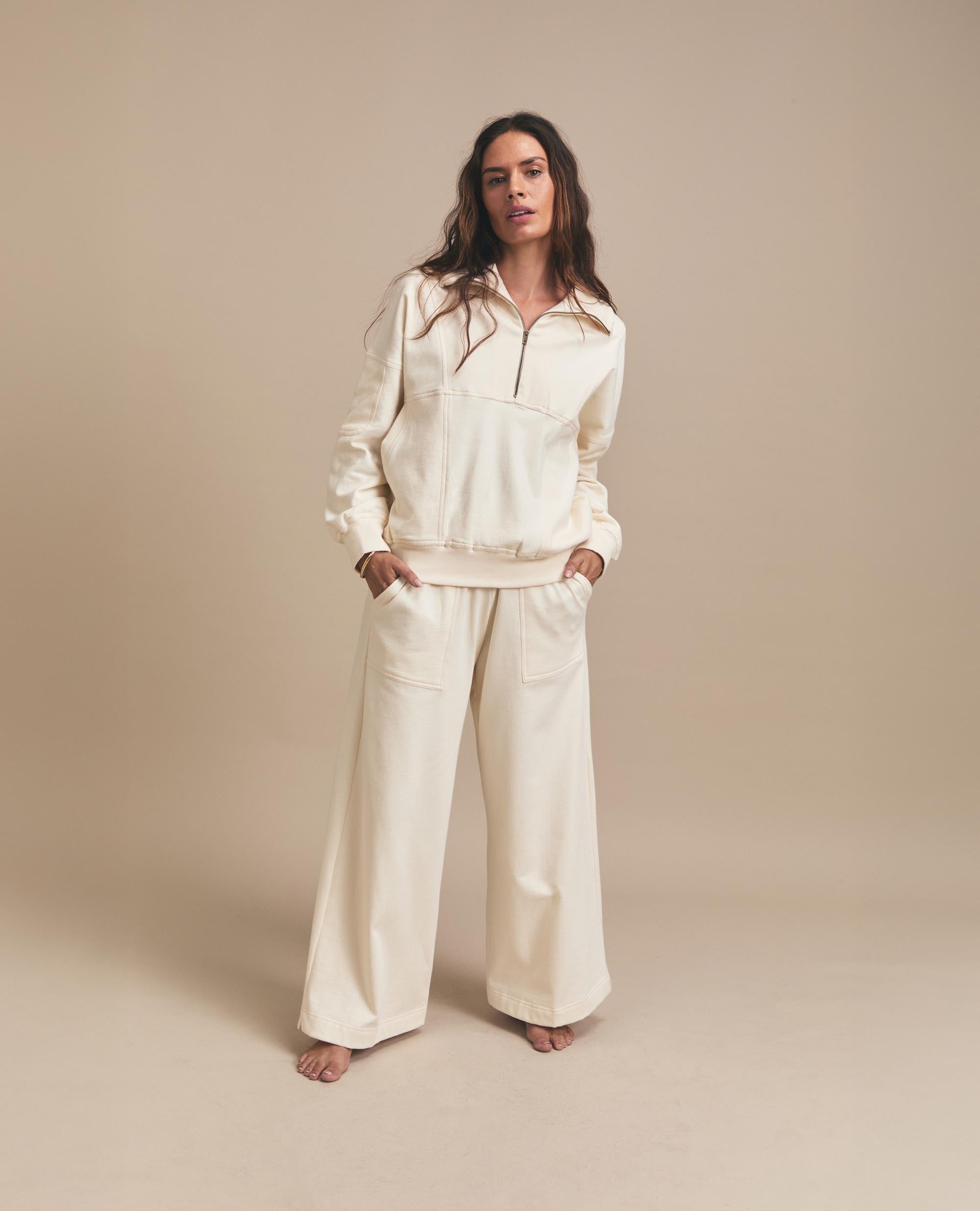 Sian Bottom | Track Pants | Ecru