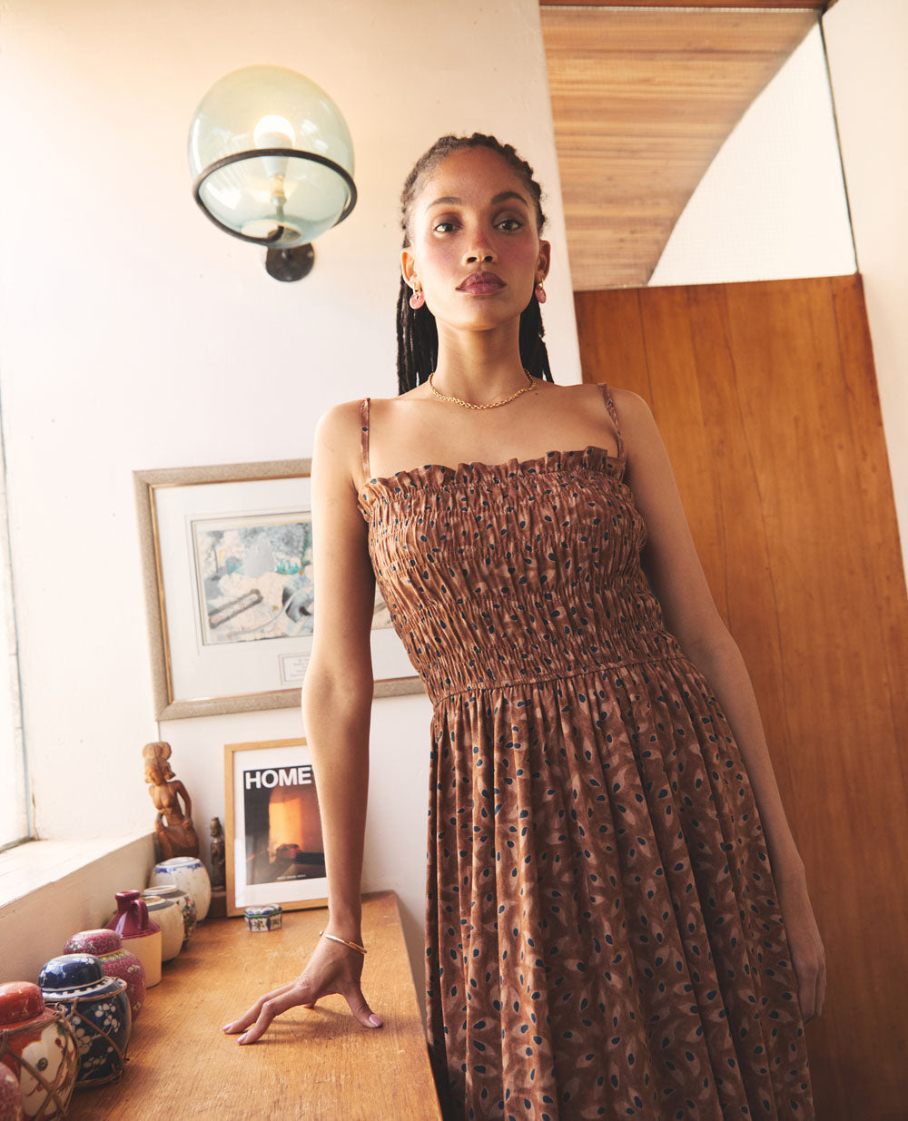 Coco | Paper Bag Frill Maxi Dress | Desert Eye