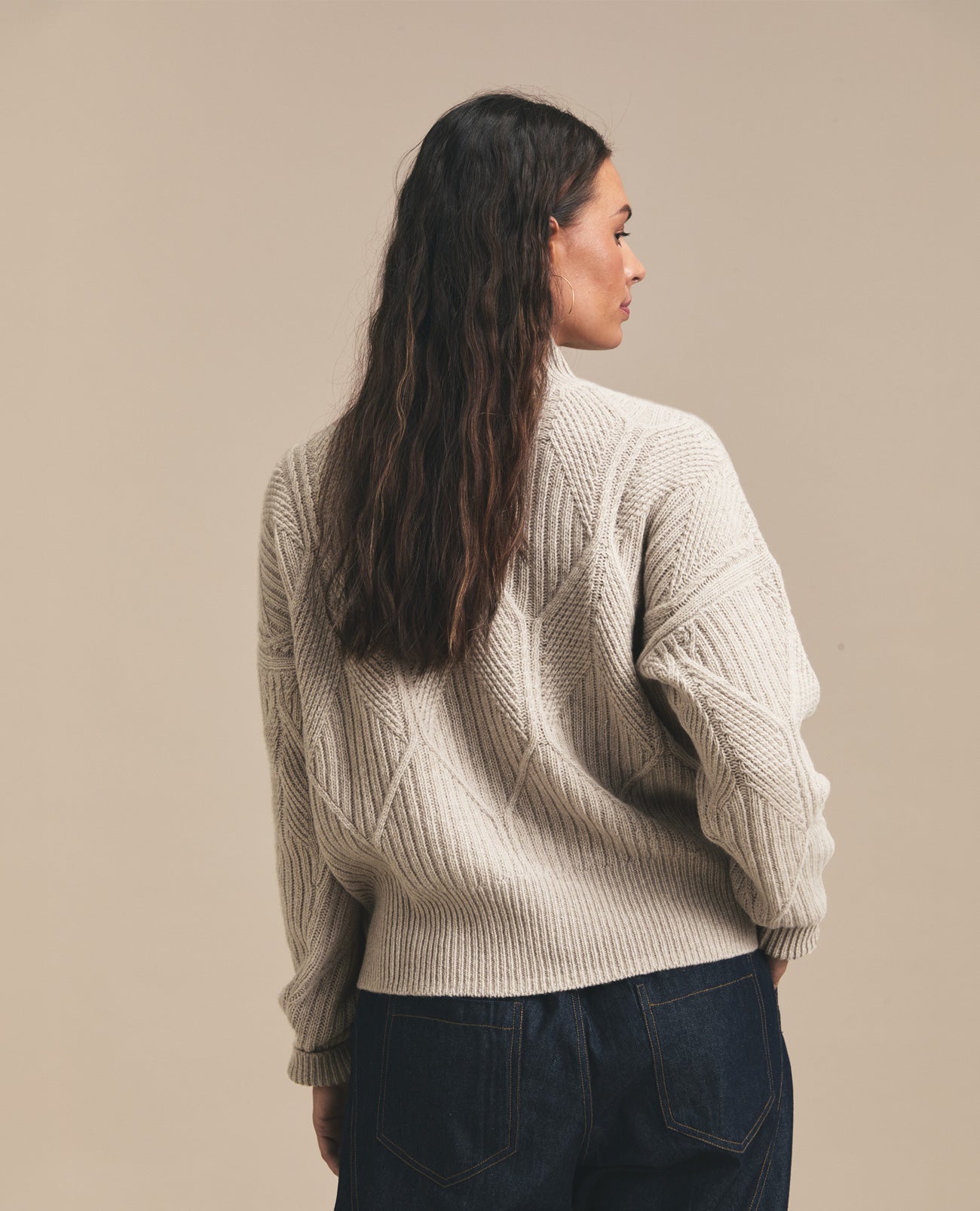 CABLE POLO CALLOR KNIT/ニット Cable | Polo Neck Jersey | Chocolate | Sitting Pretty