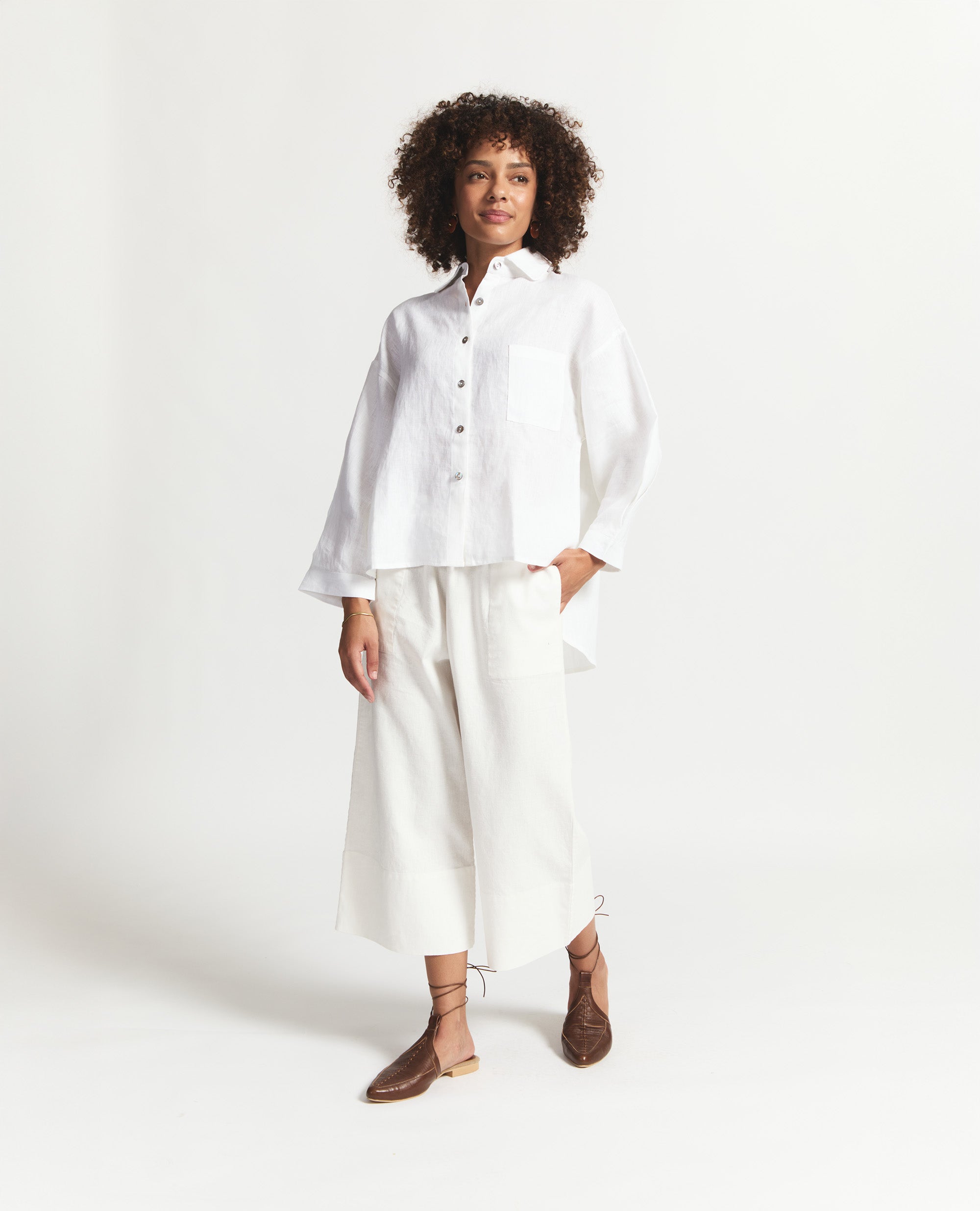 Eden Core | Wide Leg Trouser | White