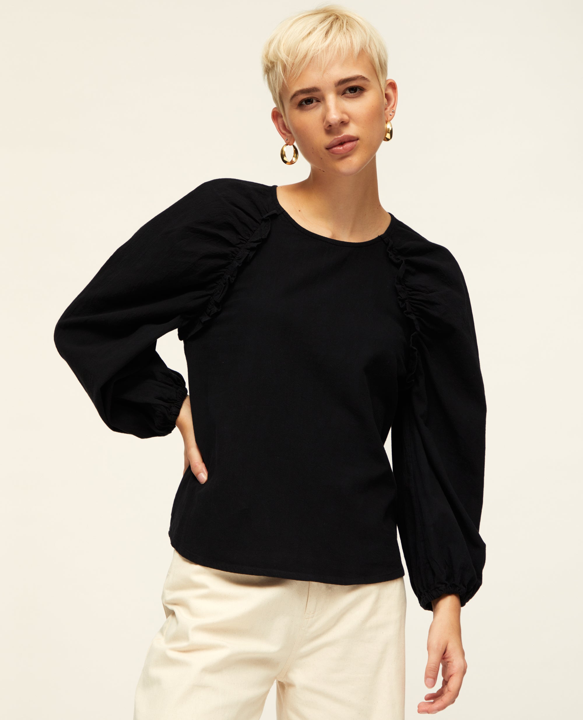 Zaina | Gathered Shoulder Blouse