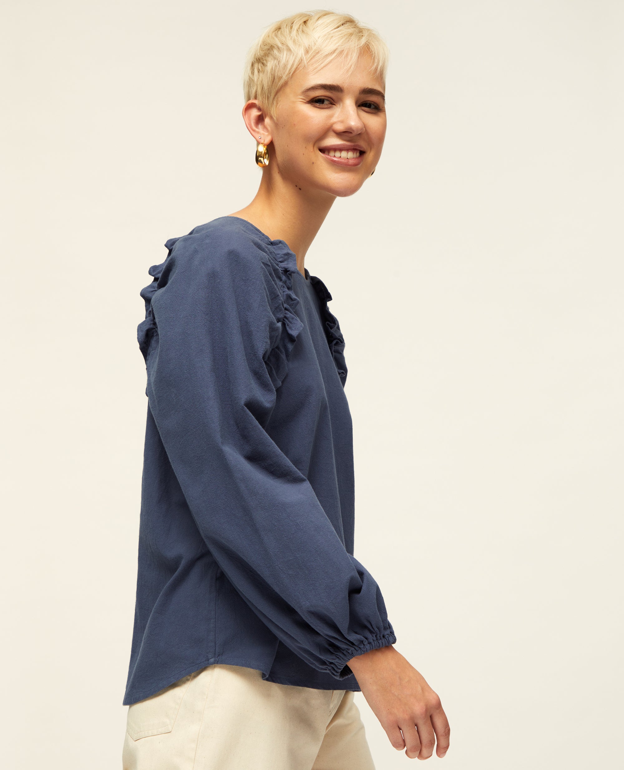 Zaina | Gathered Shoulder Blouse