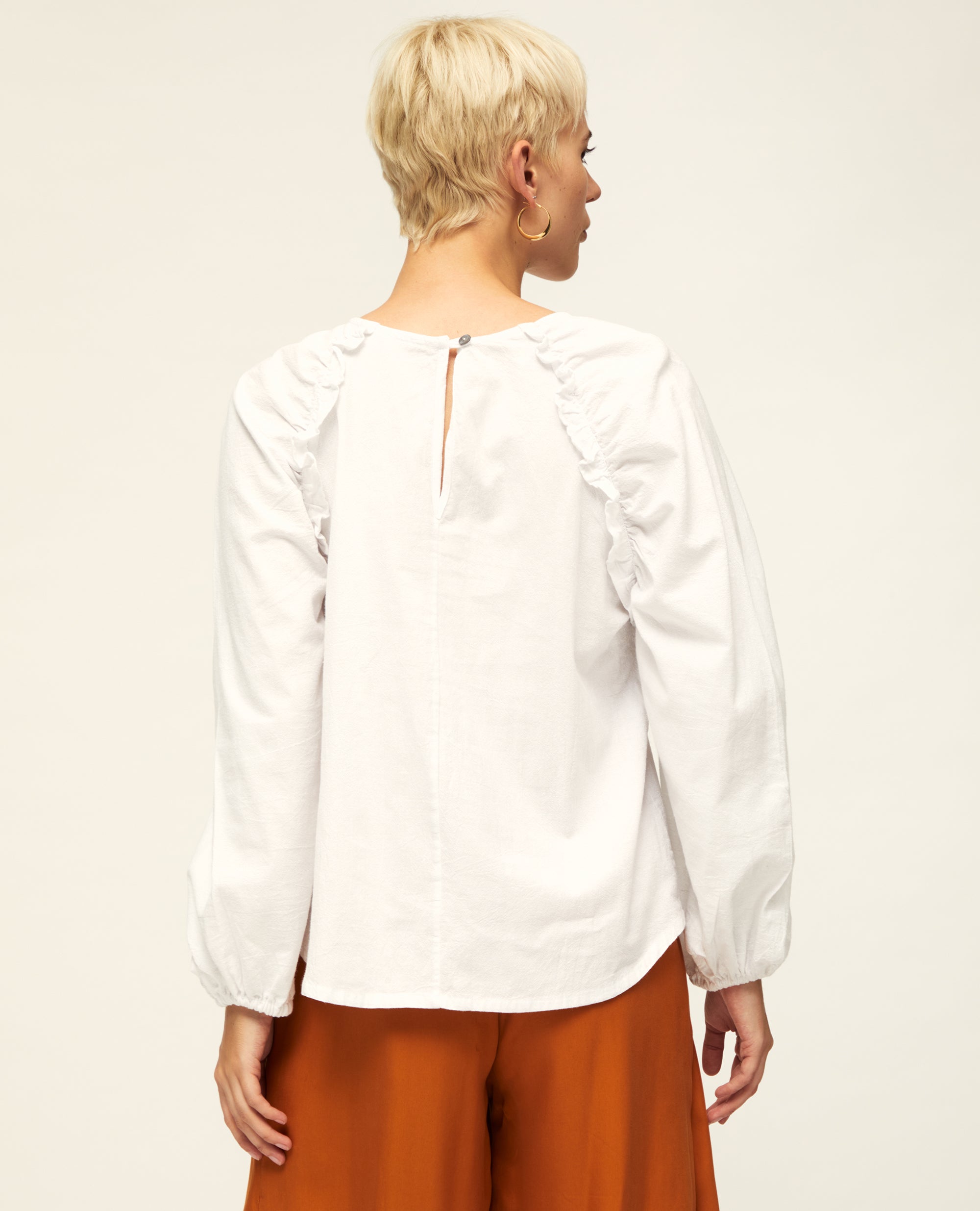 Zaina | Gathered Shoulder Blouse