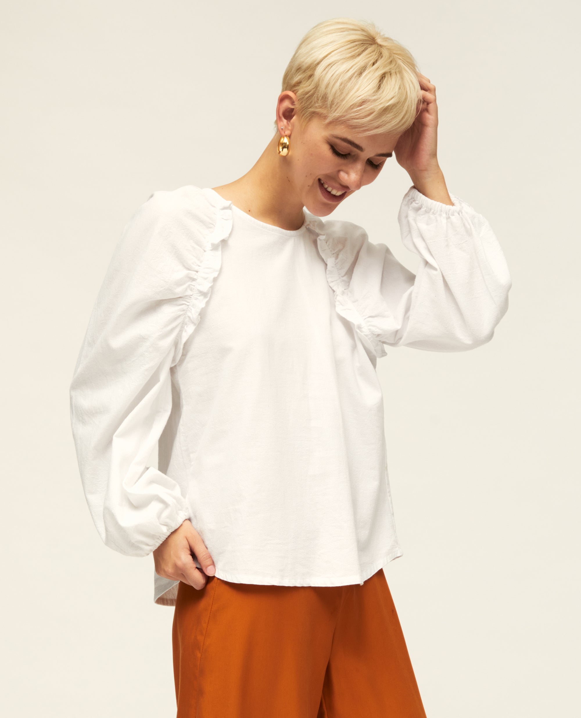 Zaina | Gathered Shoulder Blouse