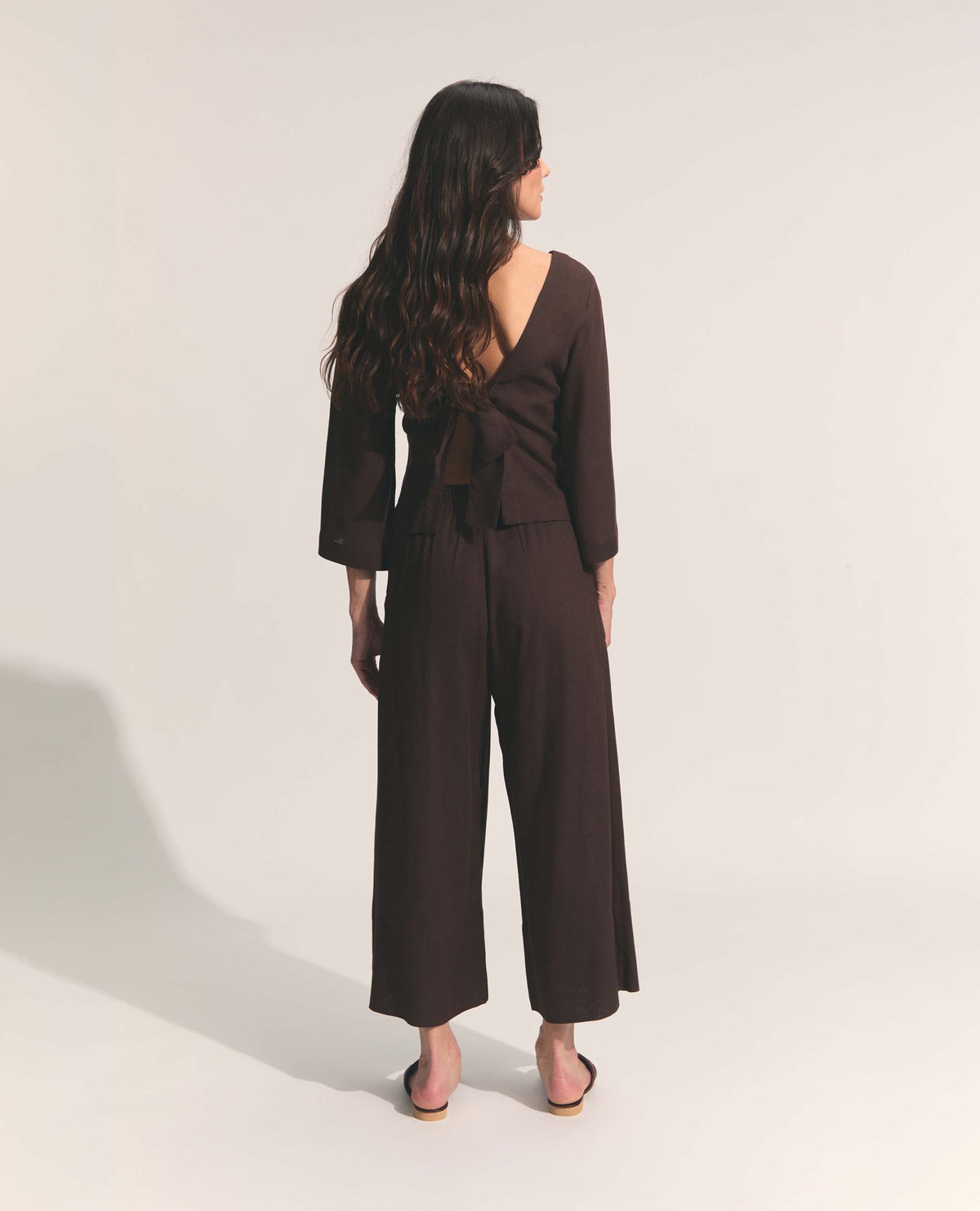 Shogun Pants | Cropped Wide Length Pants | Chocolate