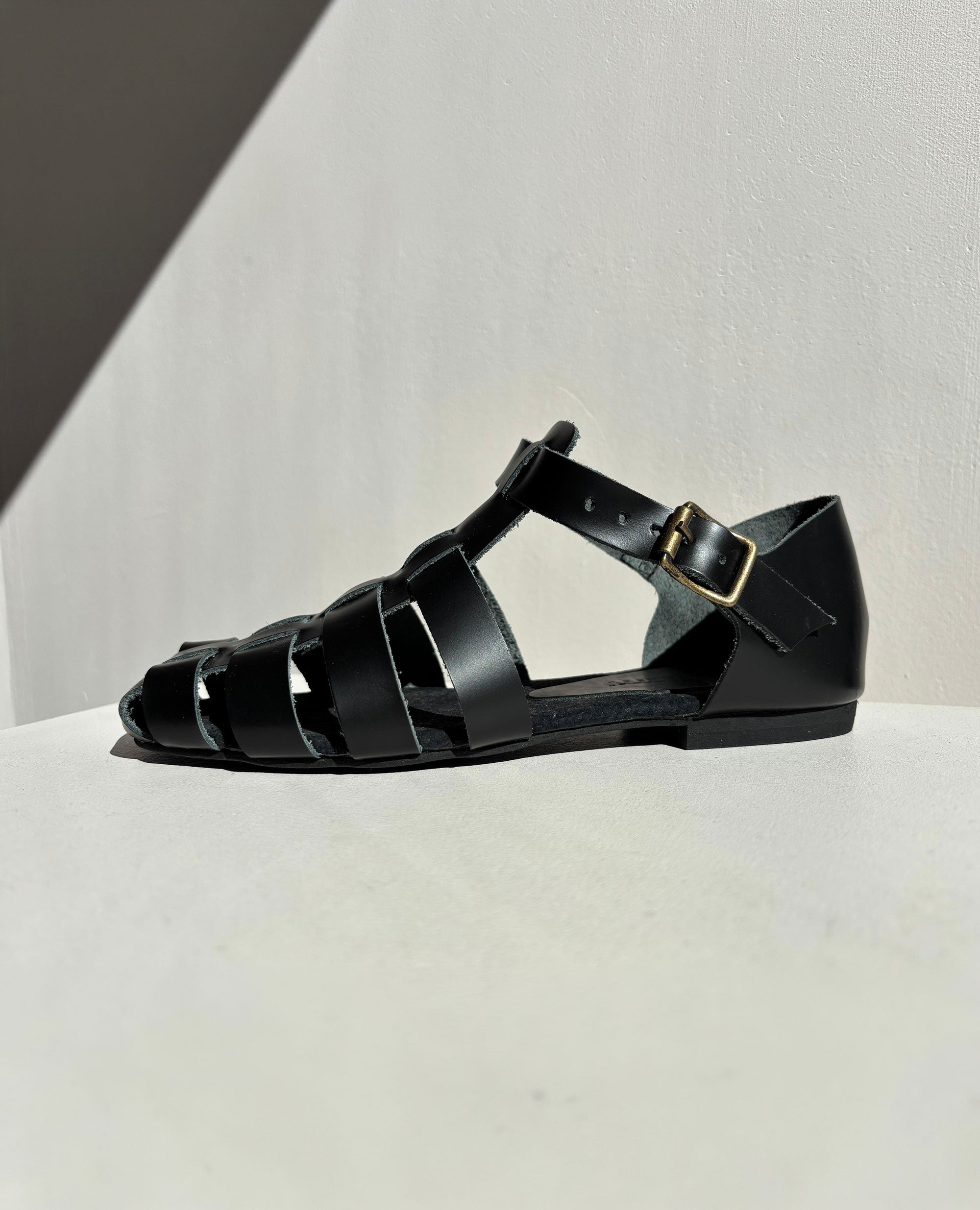 Birdy | Woven Leather Sandal | Black